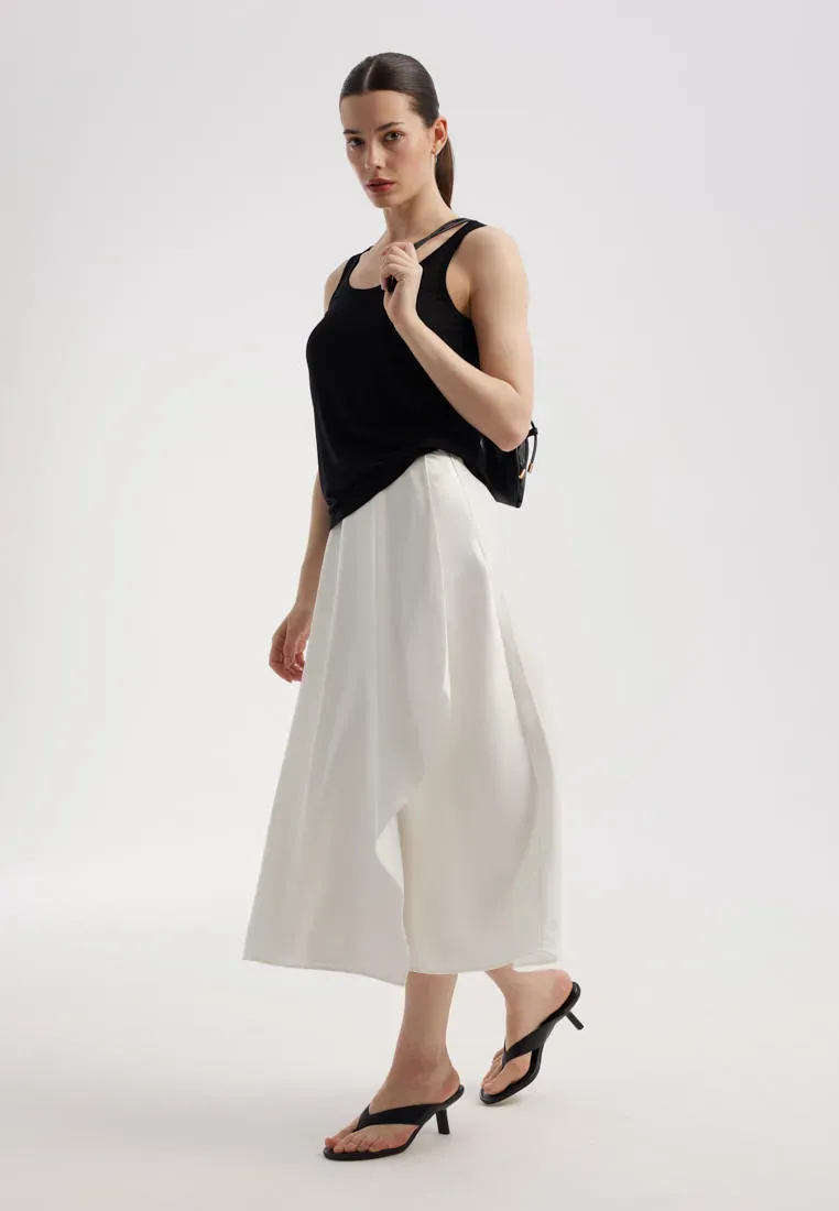 Атласная юбка с драпировкой