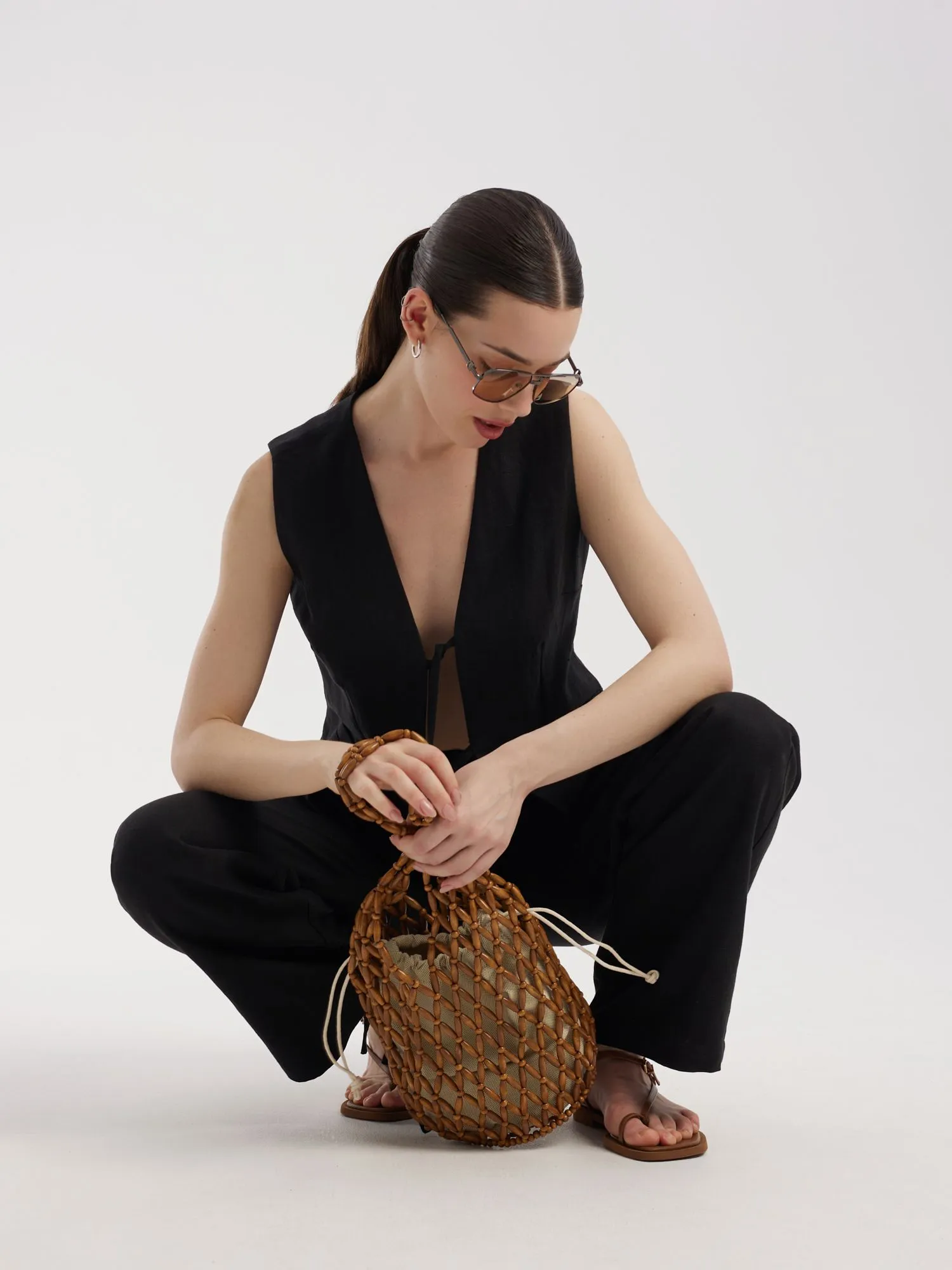 Жилет из льна и лиоцелла