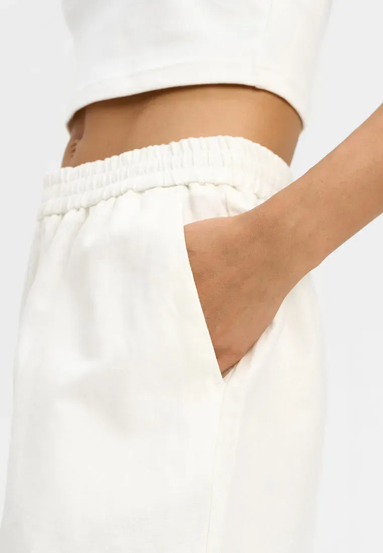 Льняные брюки с высокой посадкой