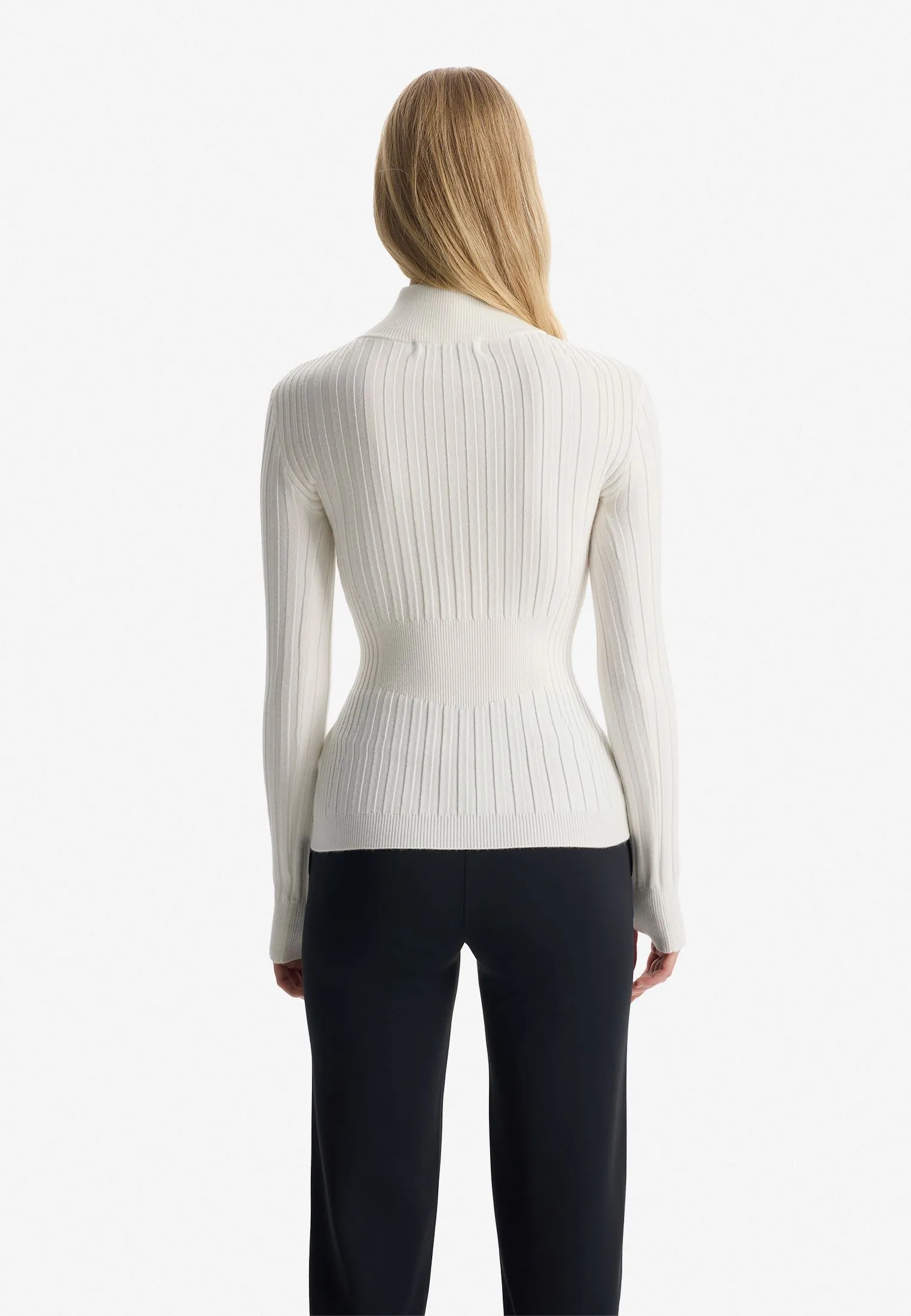 Джемпер half-zip из смесовой пряжи фактурной вязки