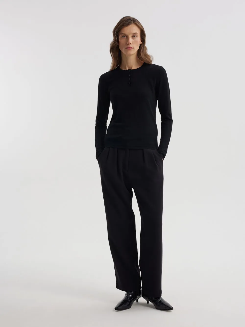 Вязаный лонгслив с шерстью и шелком