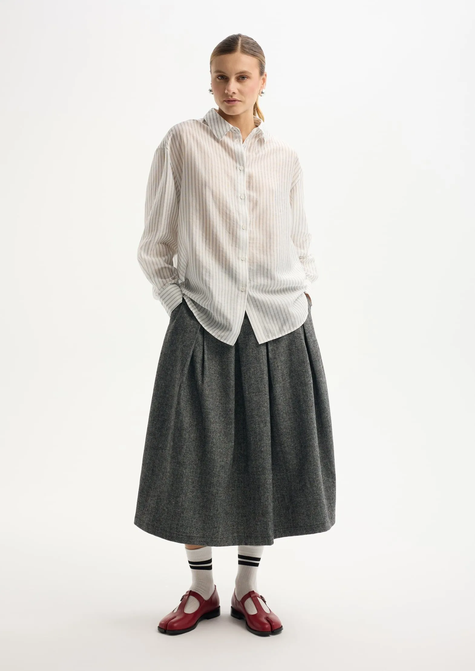 Рубашка в полоску с лиоцеллом