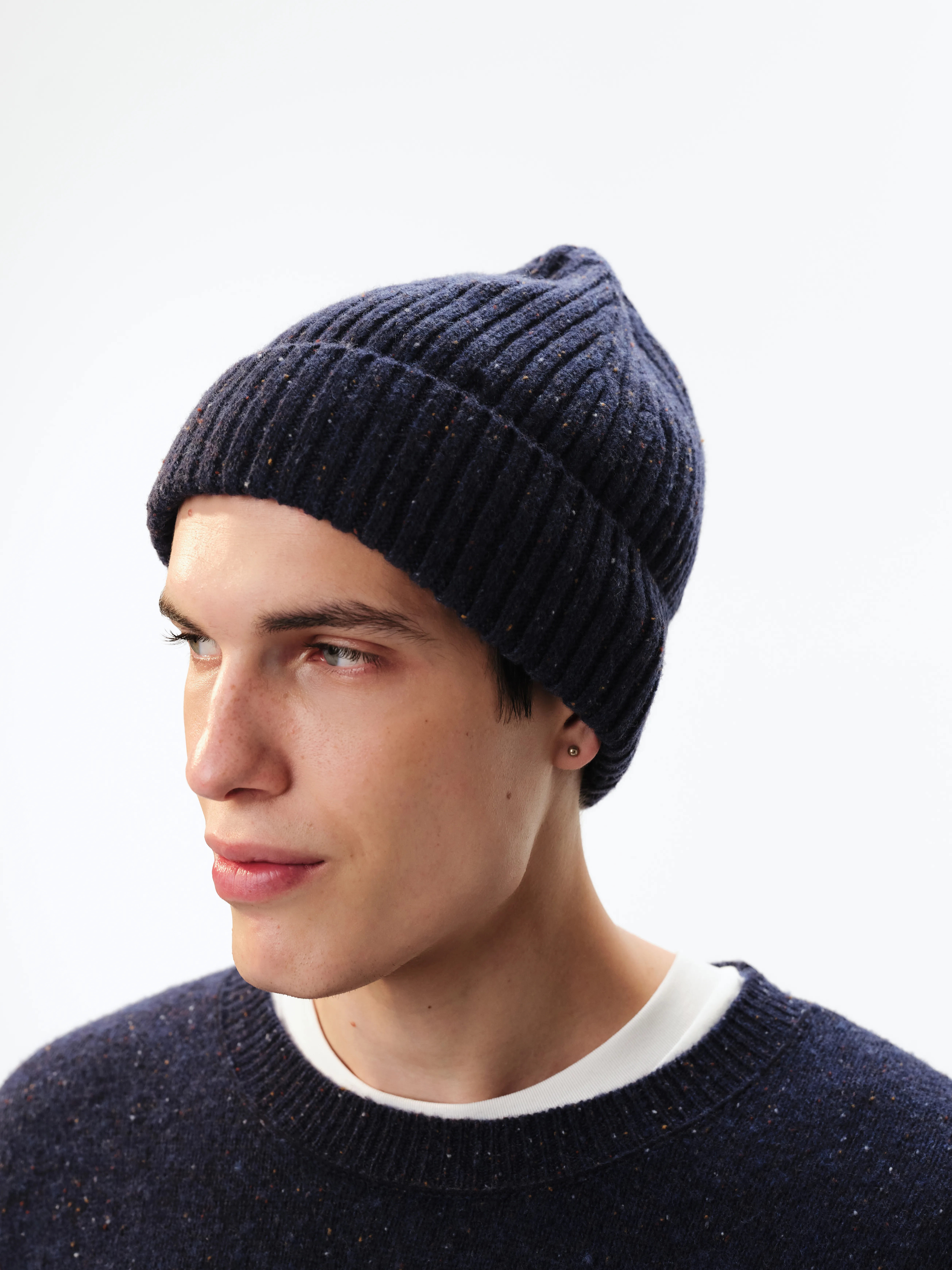 Шапка с шерстью и эффектом меланж