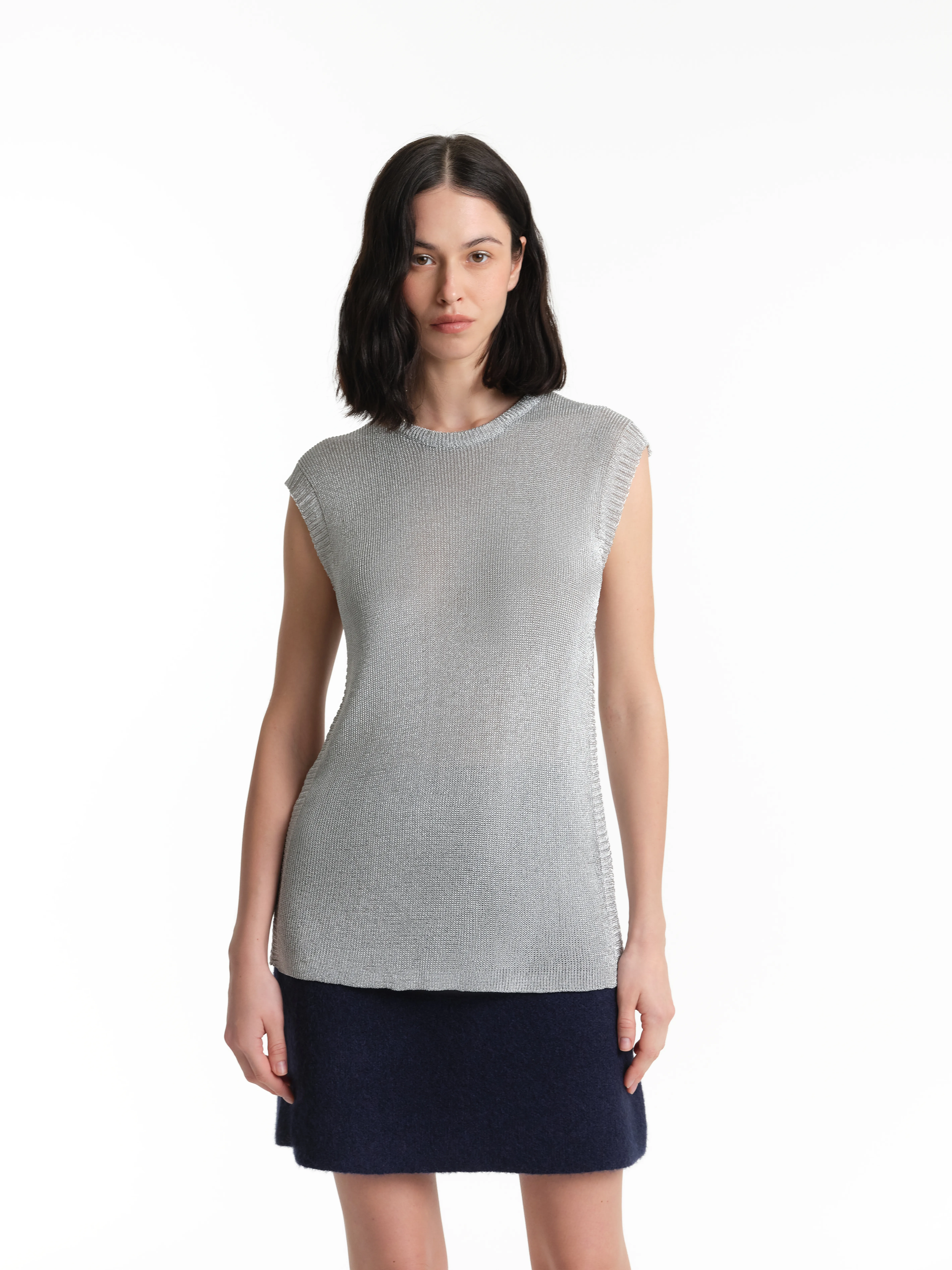 Топ из пряжи с металлической нитью