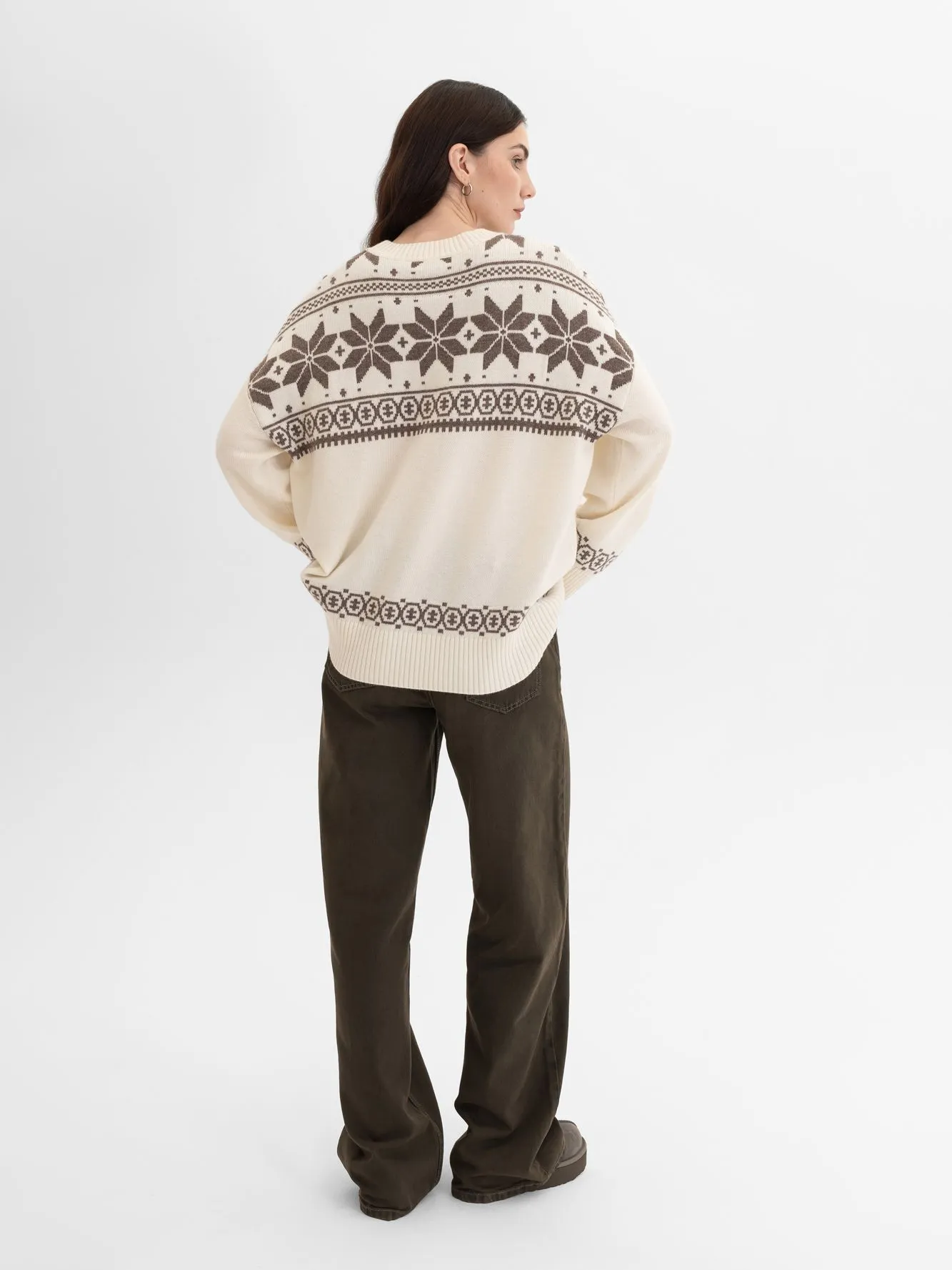 Джемпер с зимним узором с шерстью