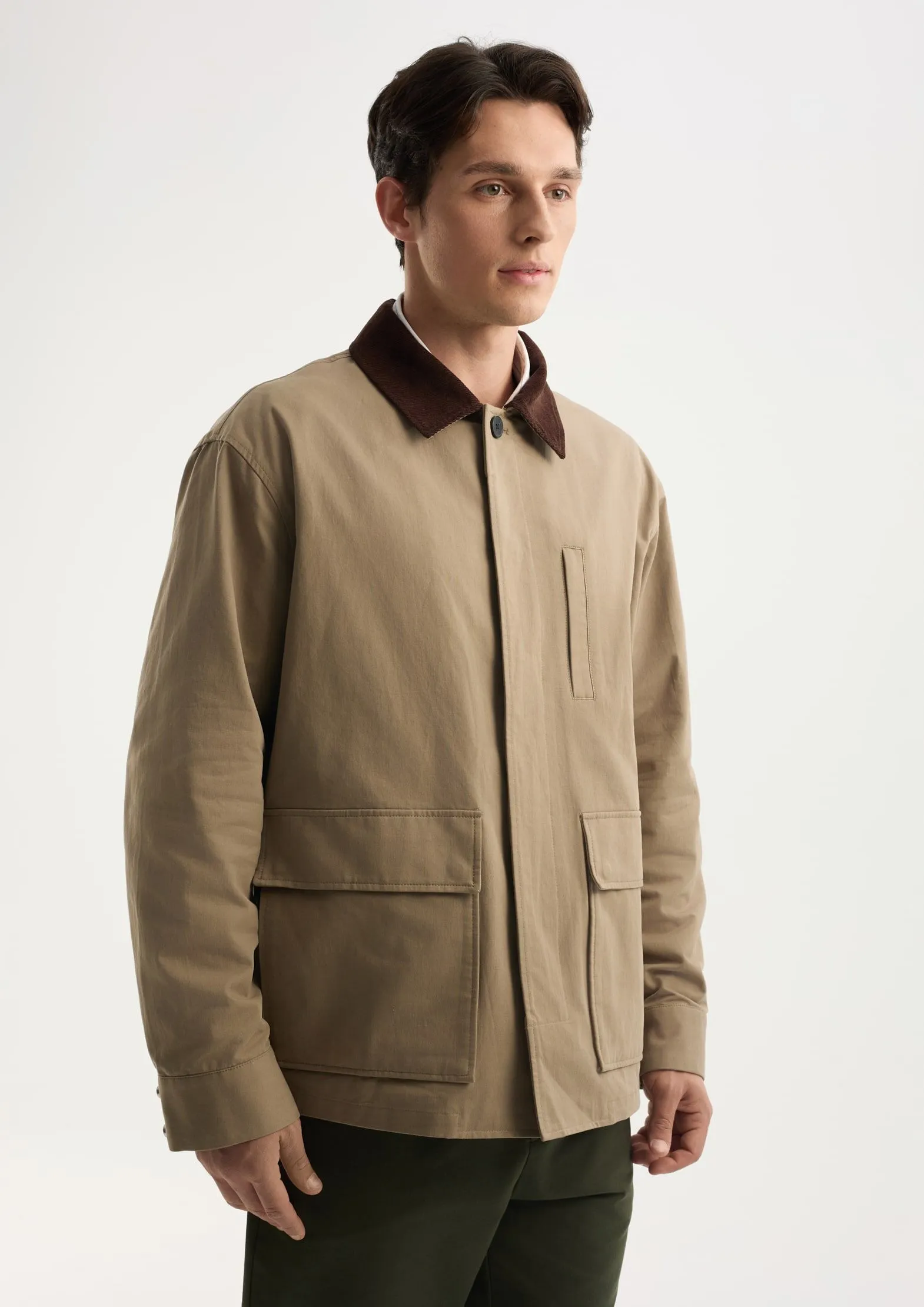 Куртка из 100% хлопка и отделкой из вельвета