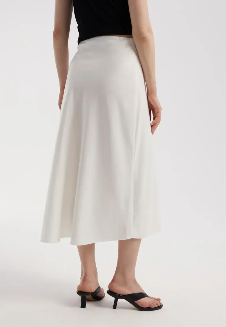 Атласная юбка с драпировкой