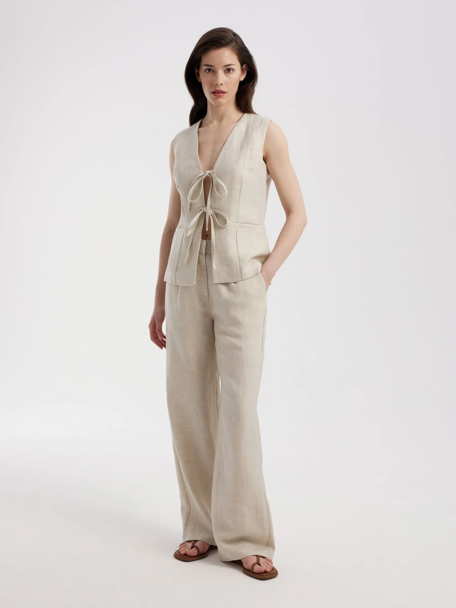 Жилет из льна и лиоцелла