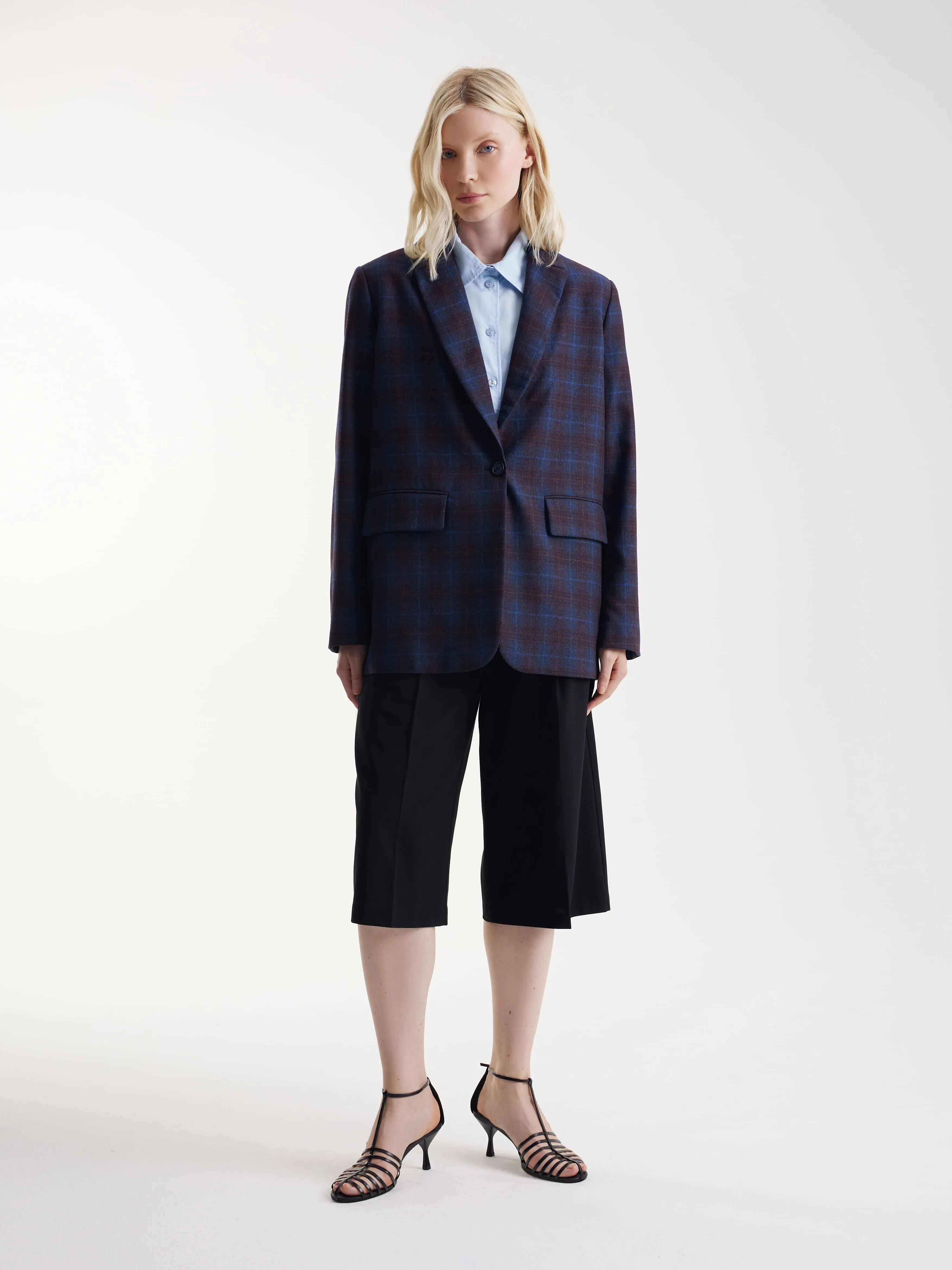 Однобортный жакет из 100% премиальной шерсти