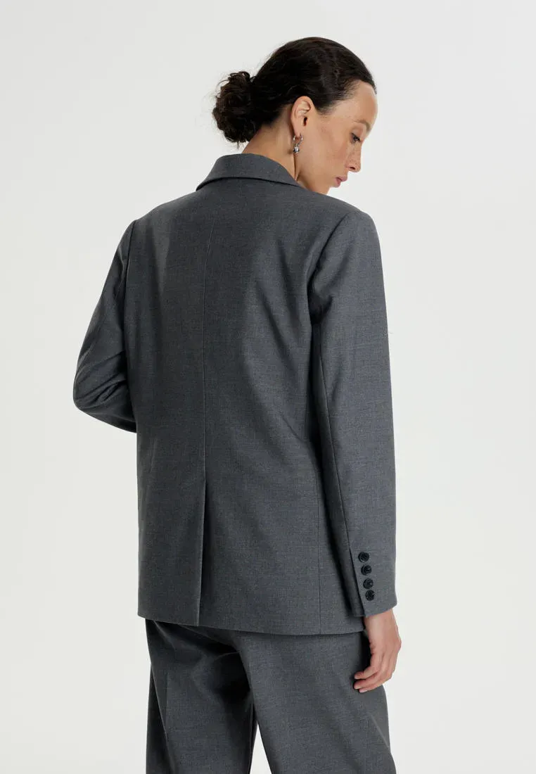 Однобортный жакет из поливискозы с шерстью