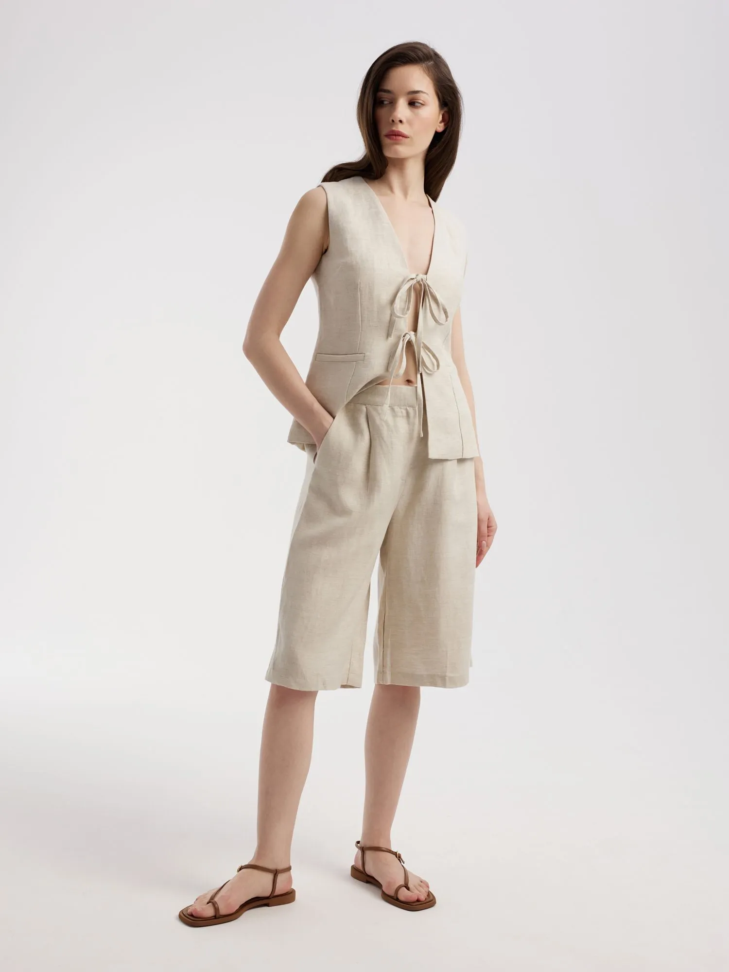 Шорты из льна и лиоцелла