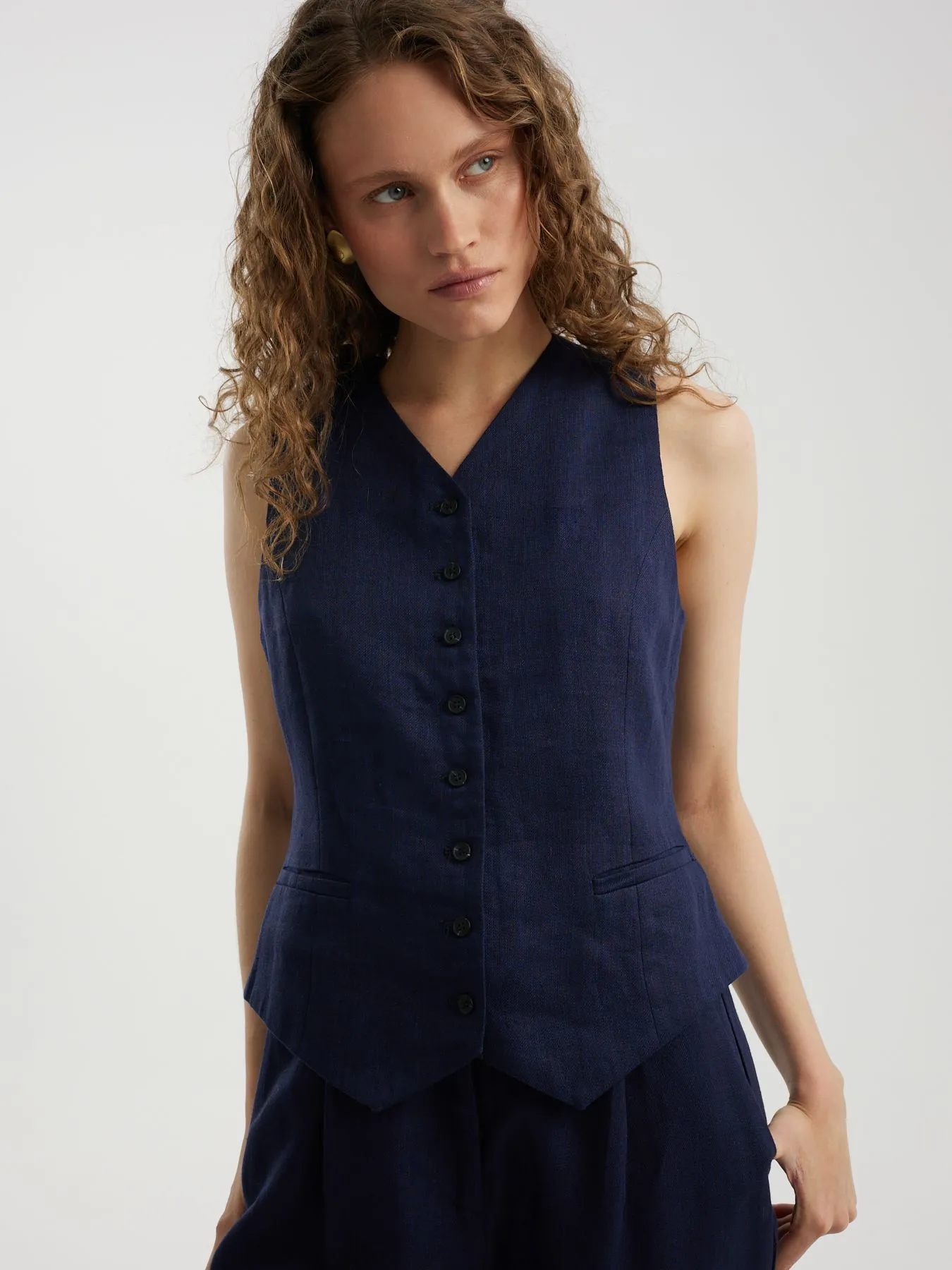 Жилет из 100% льна