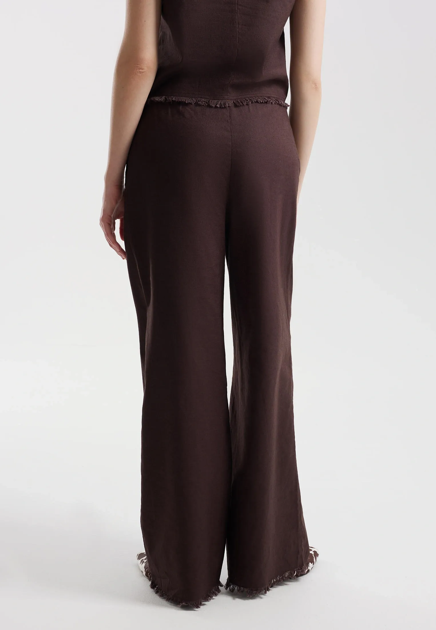 Брюки из льна и хлопка