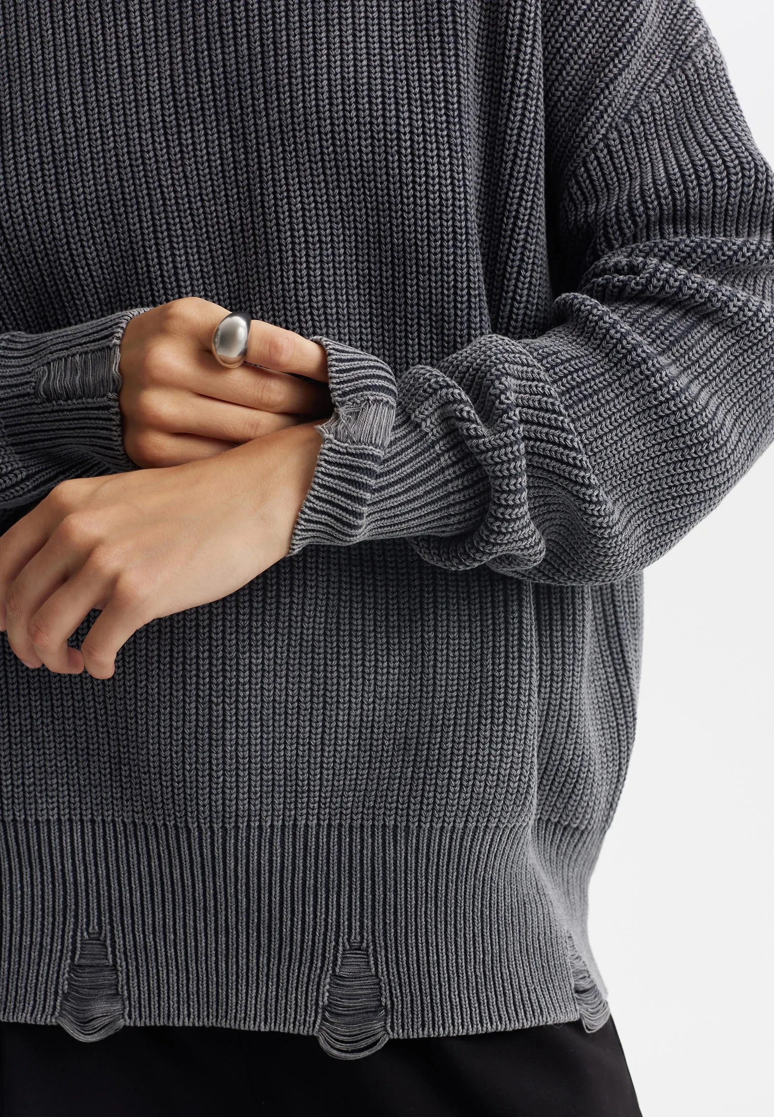 Джемпер из хлопка в стиле гранж