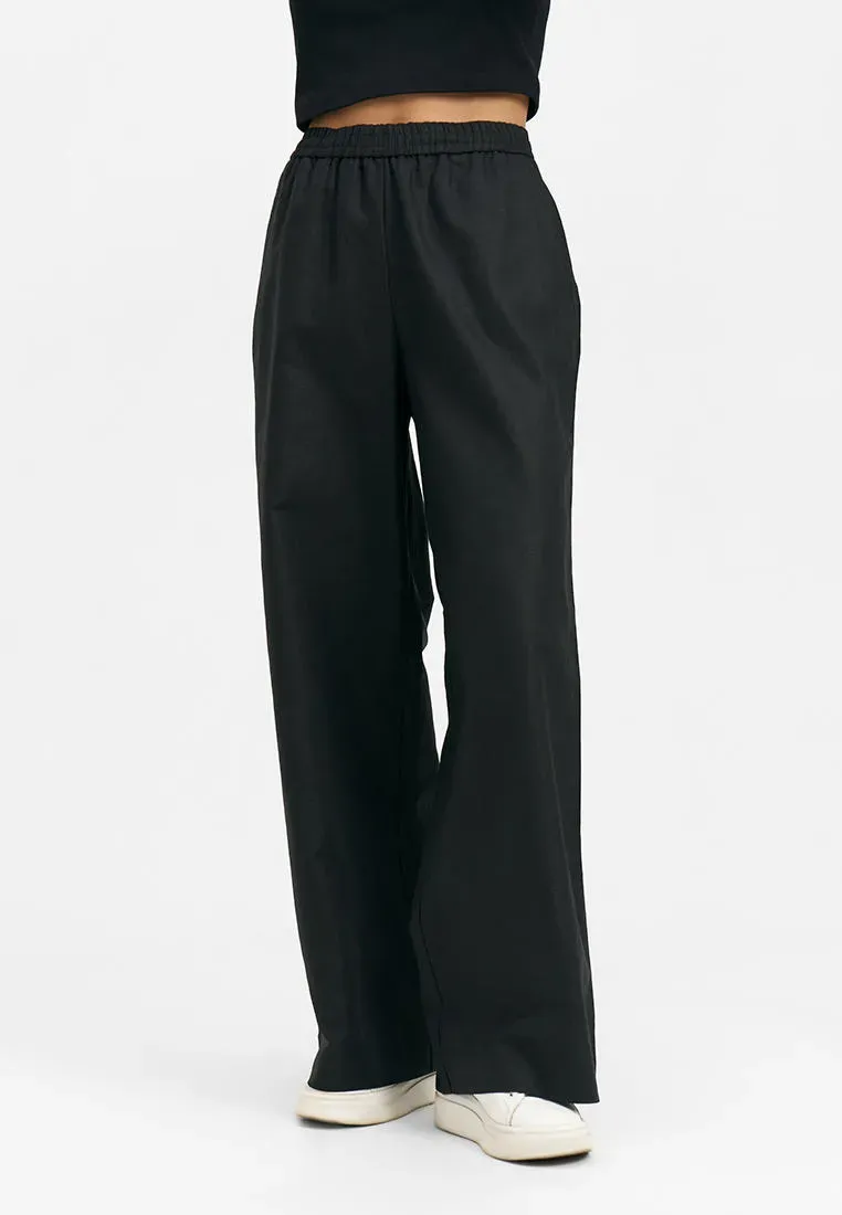 Льняные брюки с высокой посадкой