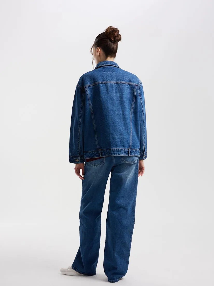 Джинсовая куртка свободного силуэта pure denim