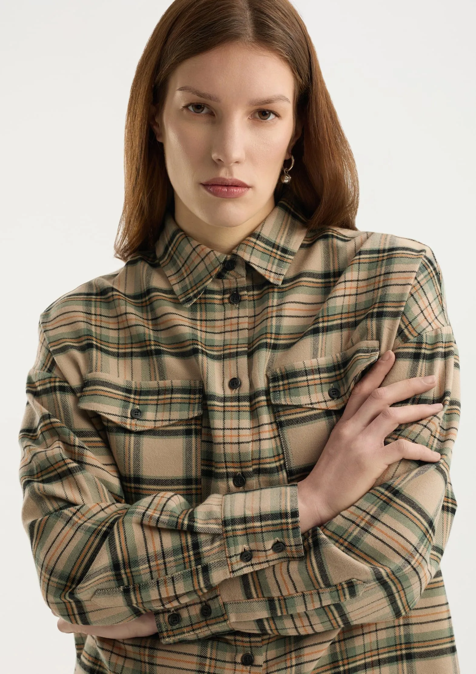 Рубашка из 100% хлопка в клетку