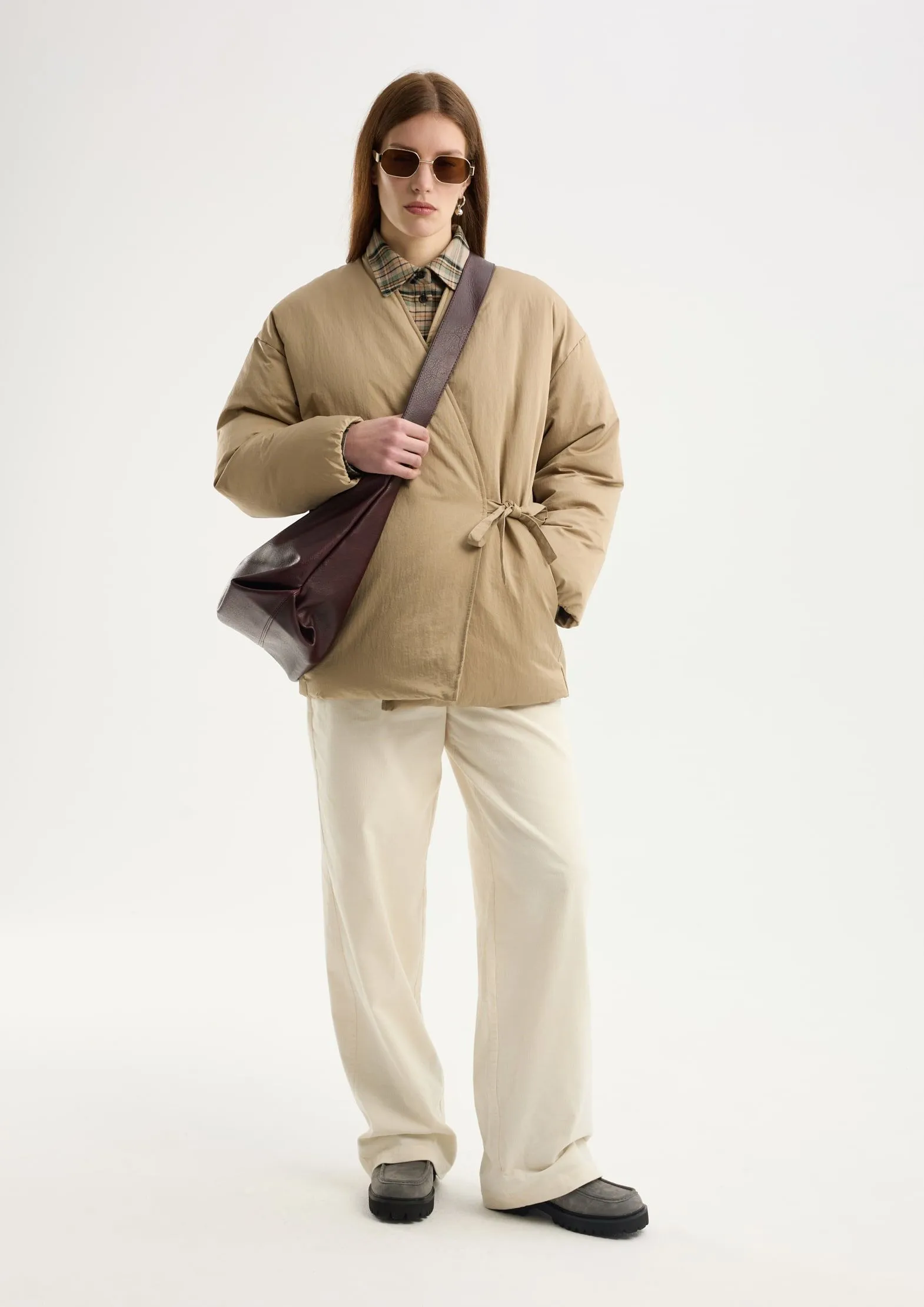 Утепленная куртка со смещенной застежкой