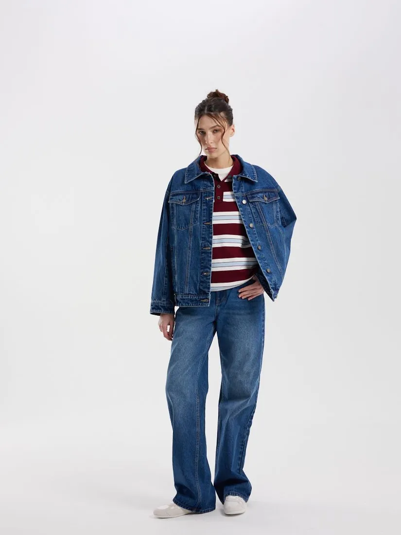 Джинсовая куртка свободного силуэта pure denim