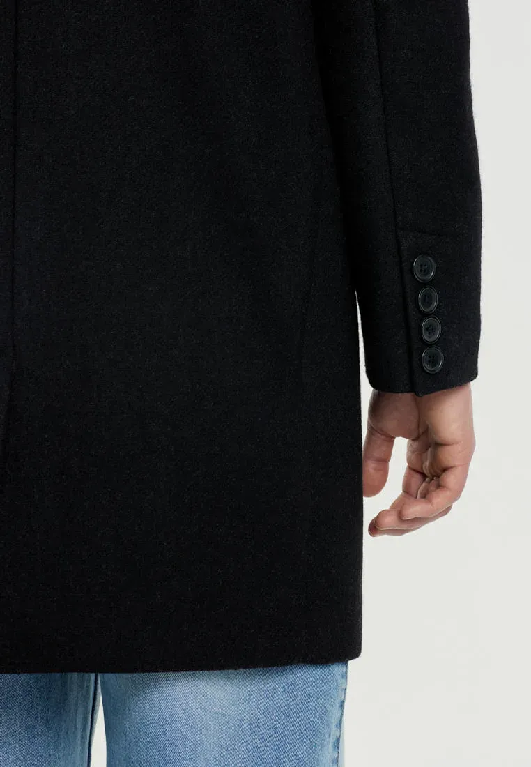 Двубортное пальто с шерстью