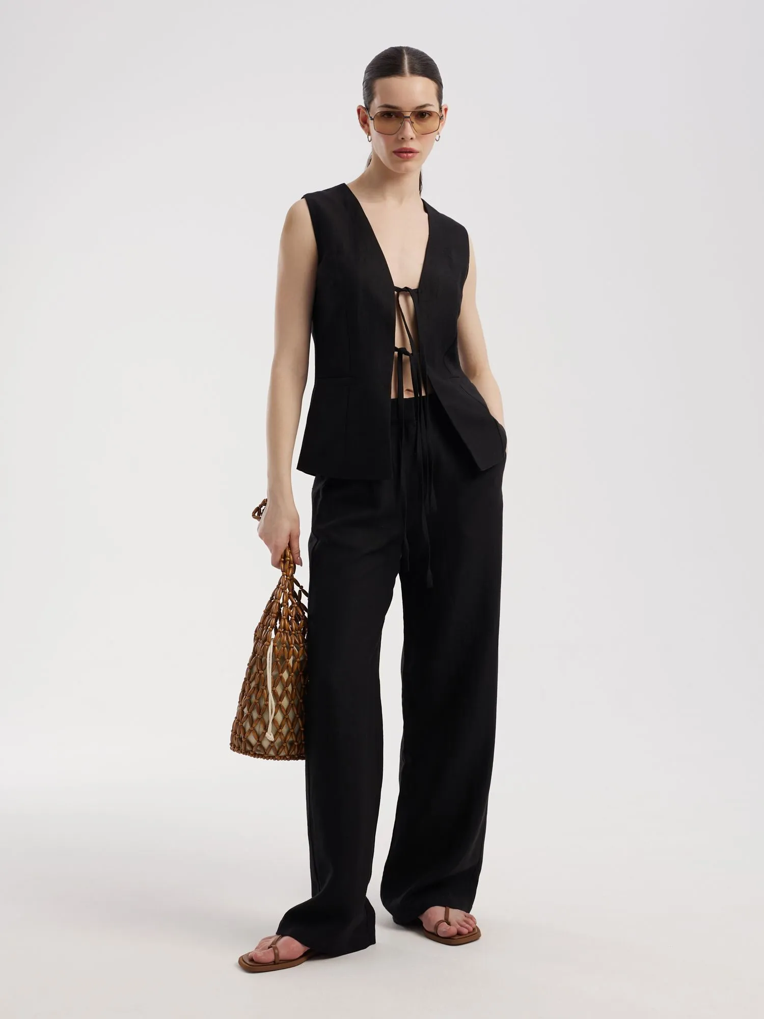 Жилет из льна и лиоцелла