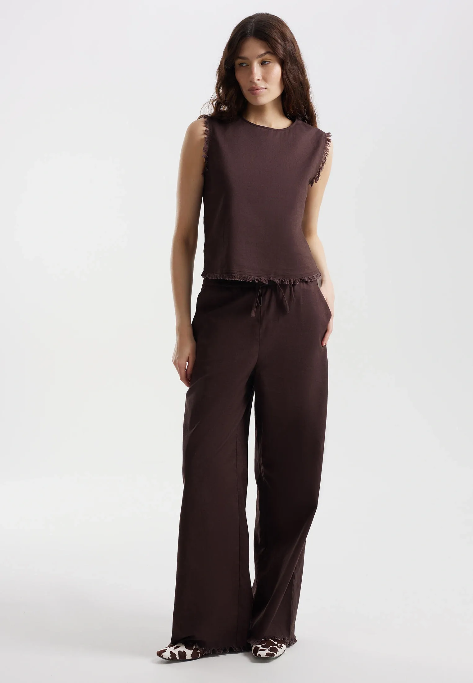 Топ из льна и хлопка