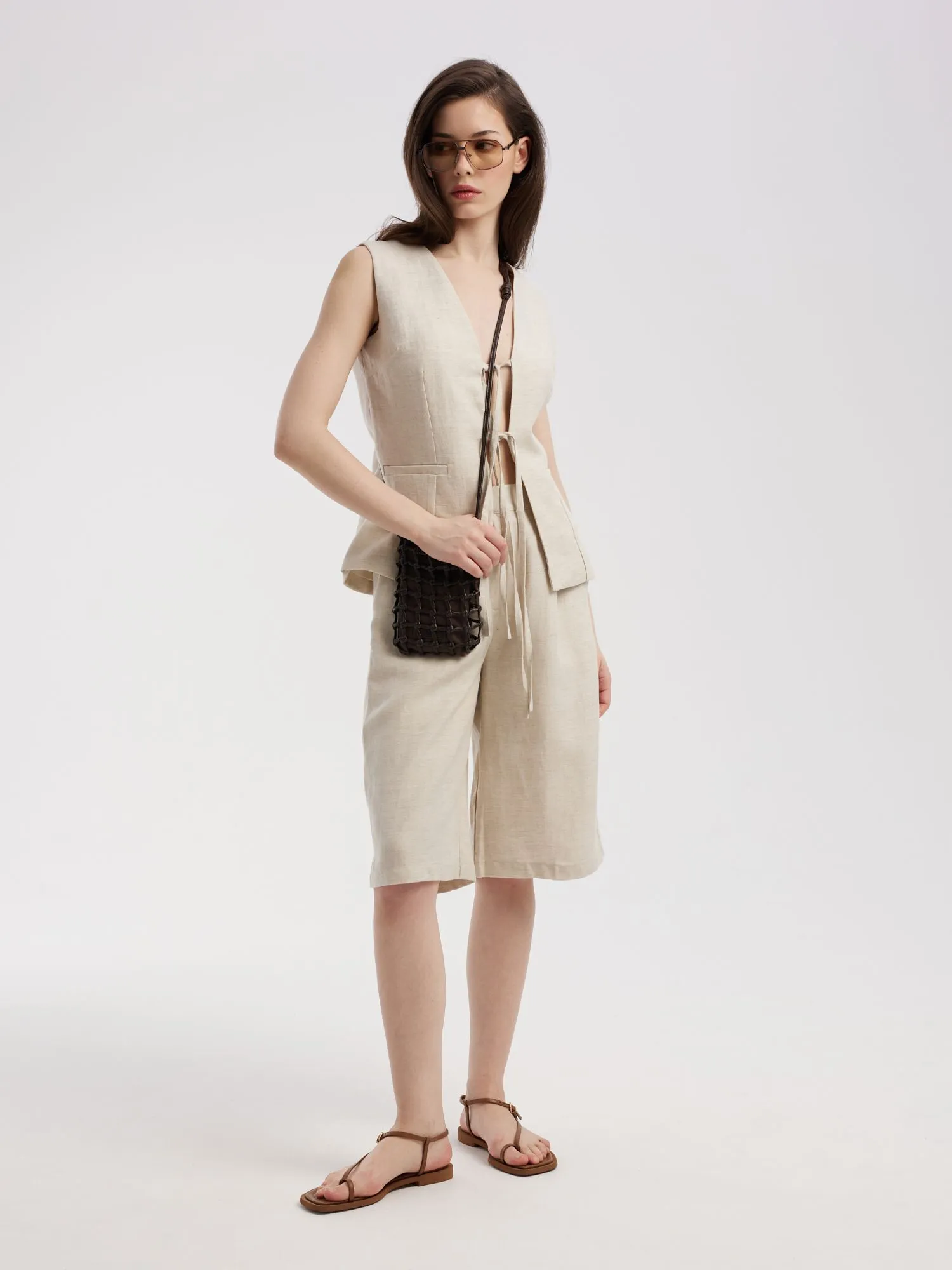 Шорты из льна и лиоцелла