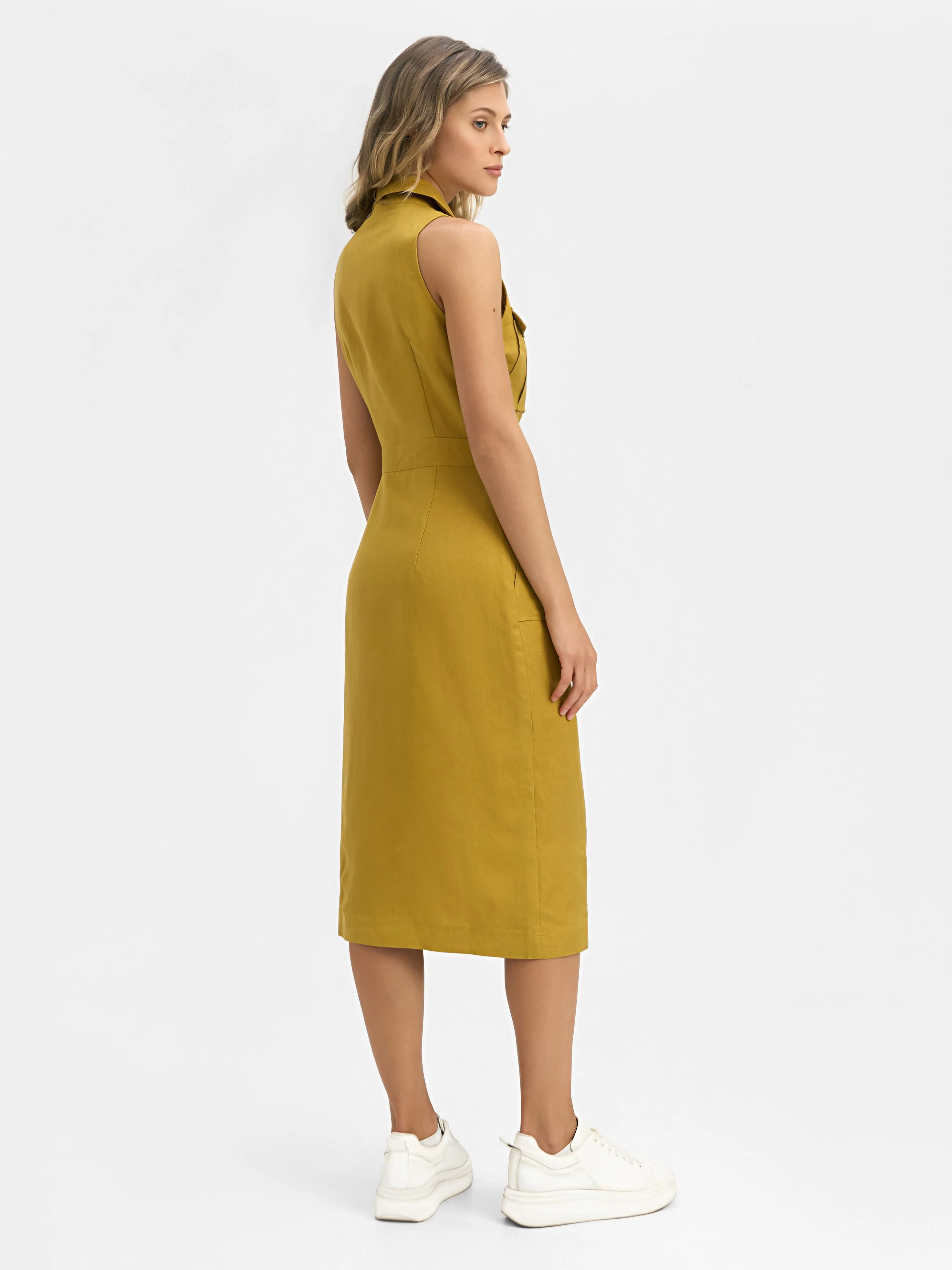 Льняное платье на запах