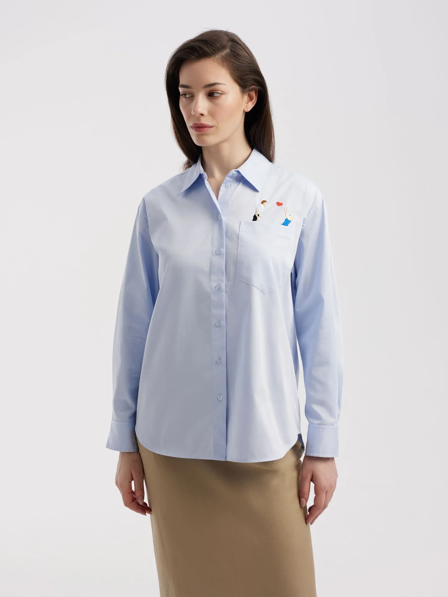 Сатиновая рубашка с вышивкой UT x Саша Браулов