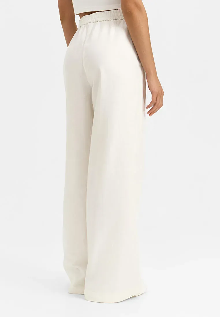 Льняные брюки с высокой посадкой