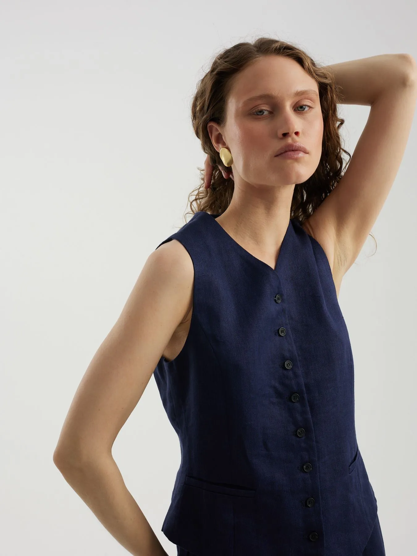 Жилет из 100% льна