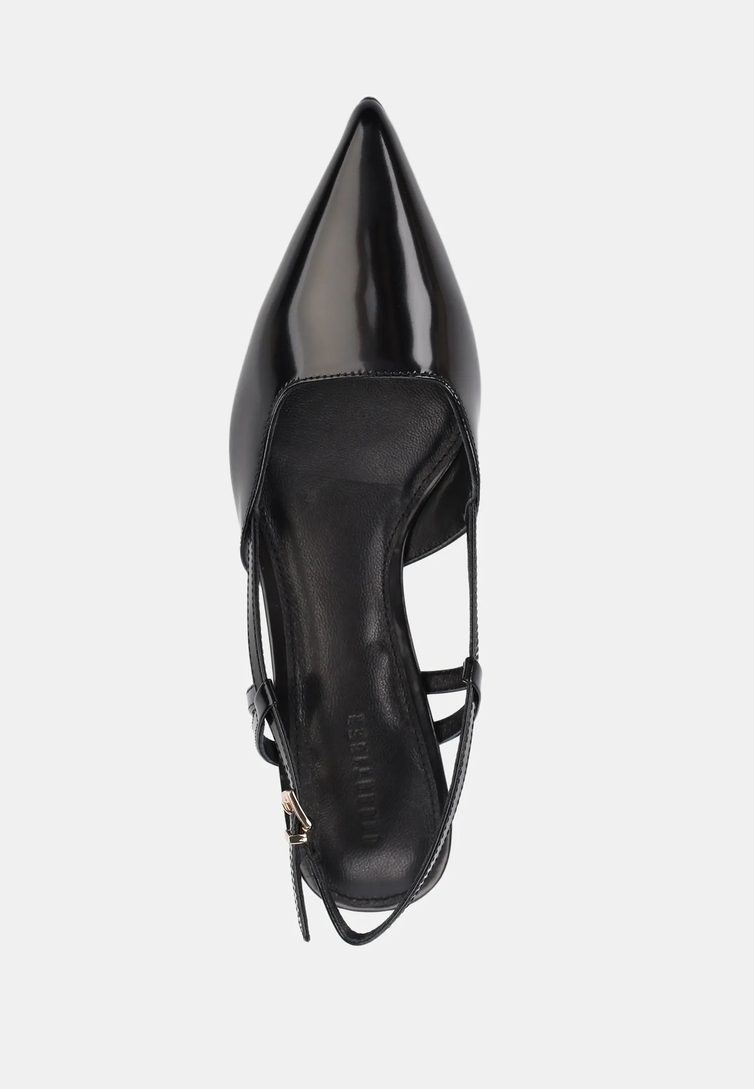 Туфли kitten heel из натуральной лаковой кожи