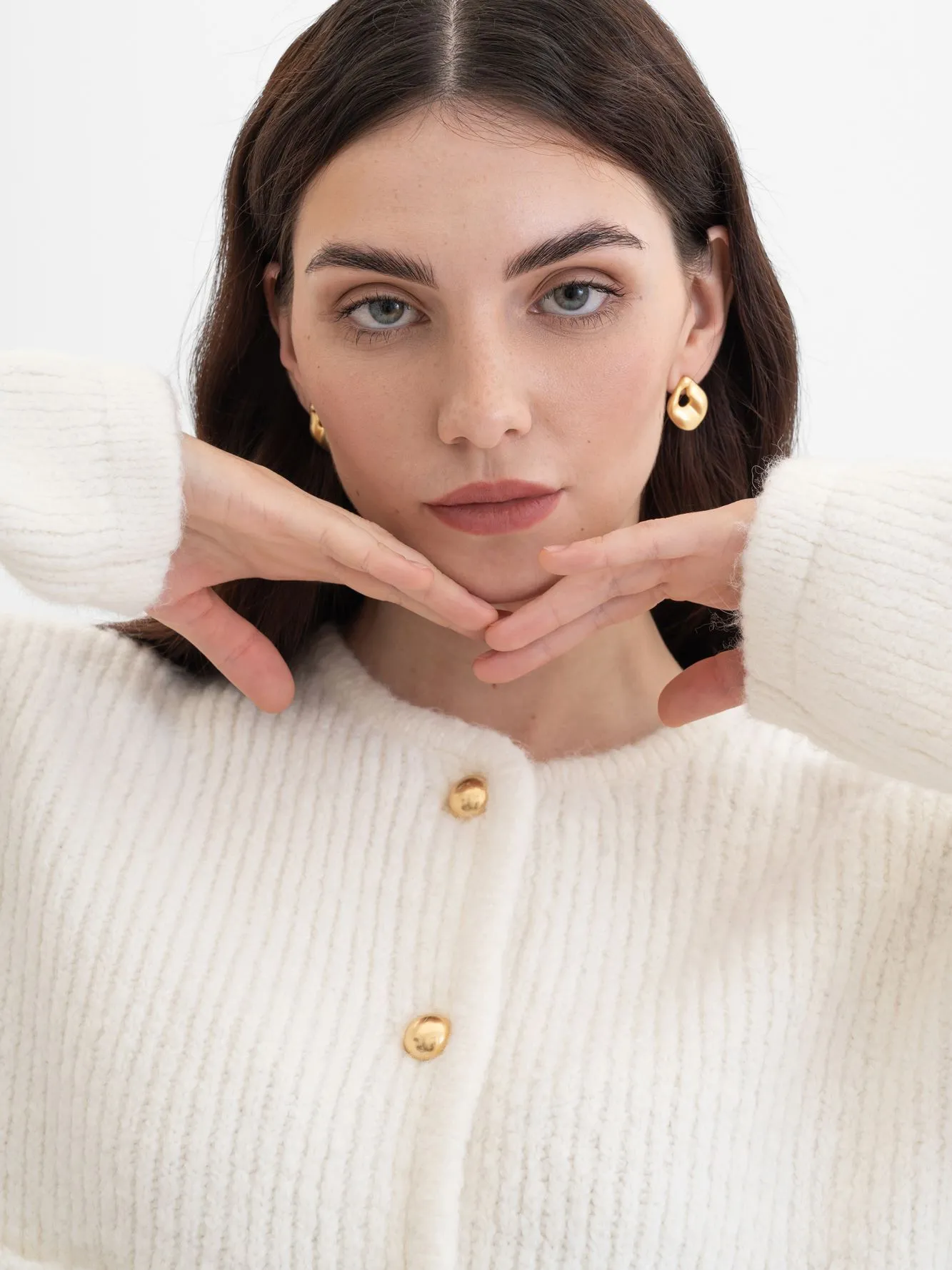 Вязаный жакет с добавлением шерсти