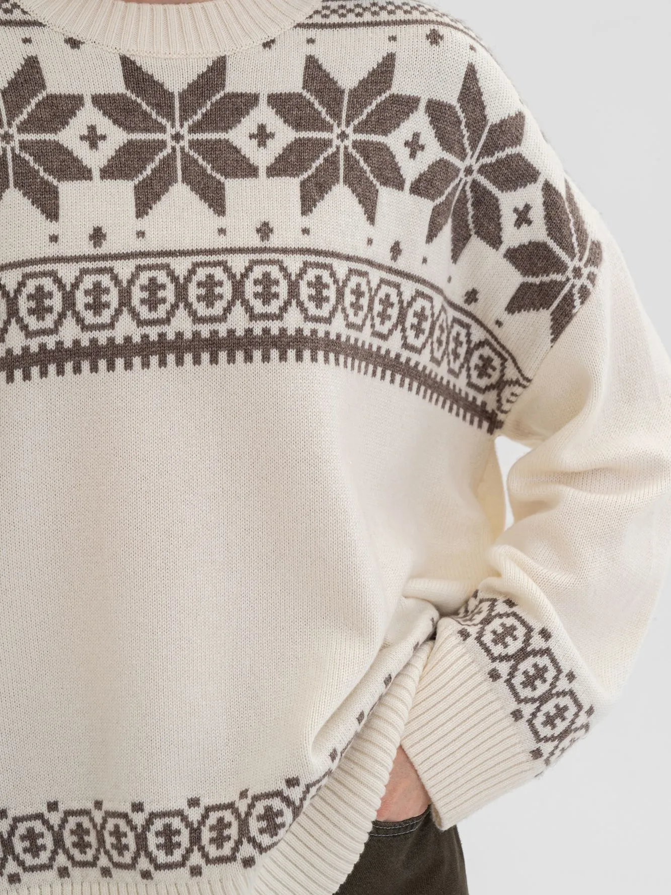 Джемпер с зимним узором с шерстью