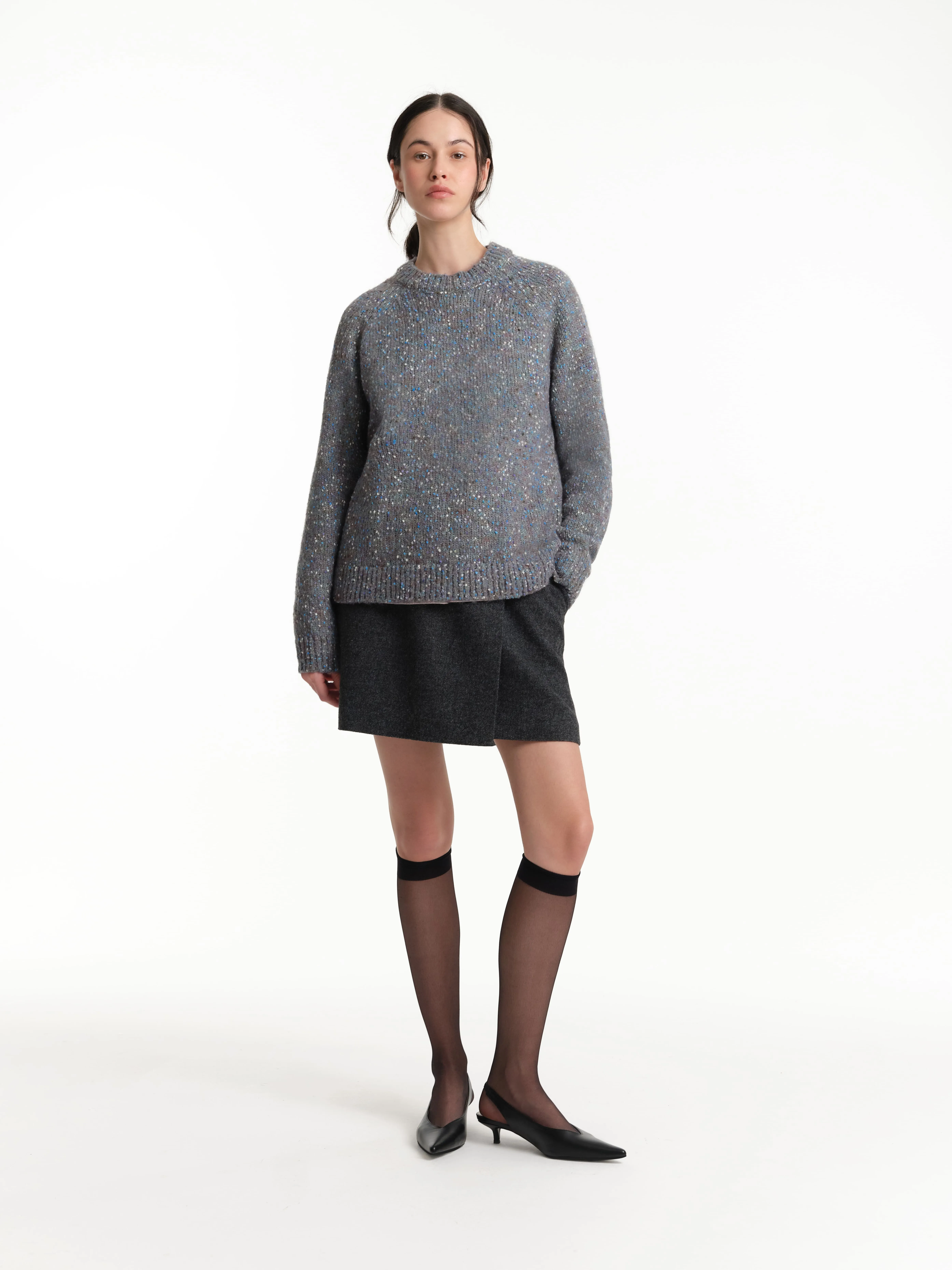 Свитер из пряжи с эффектом меланж