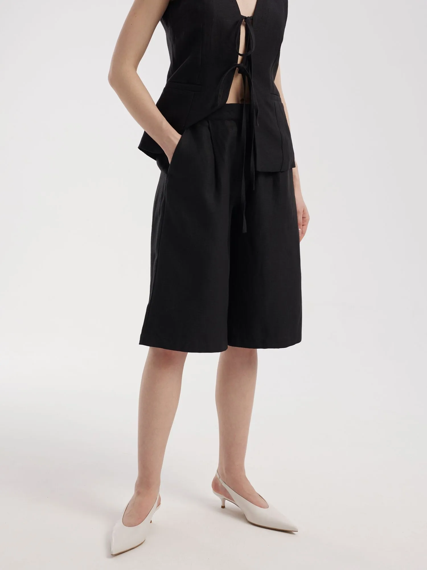 Шорты из льна и лиоцелла