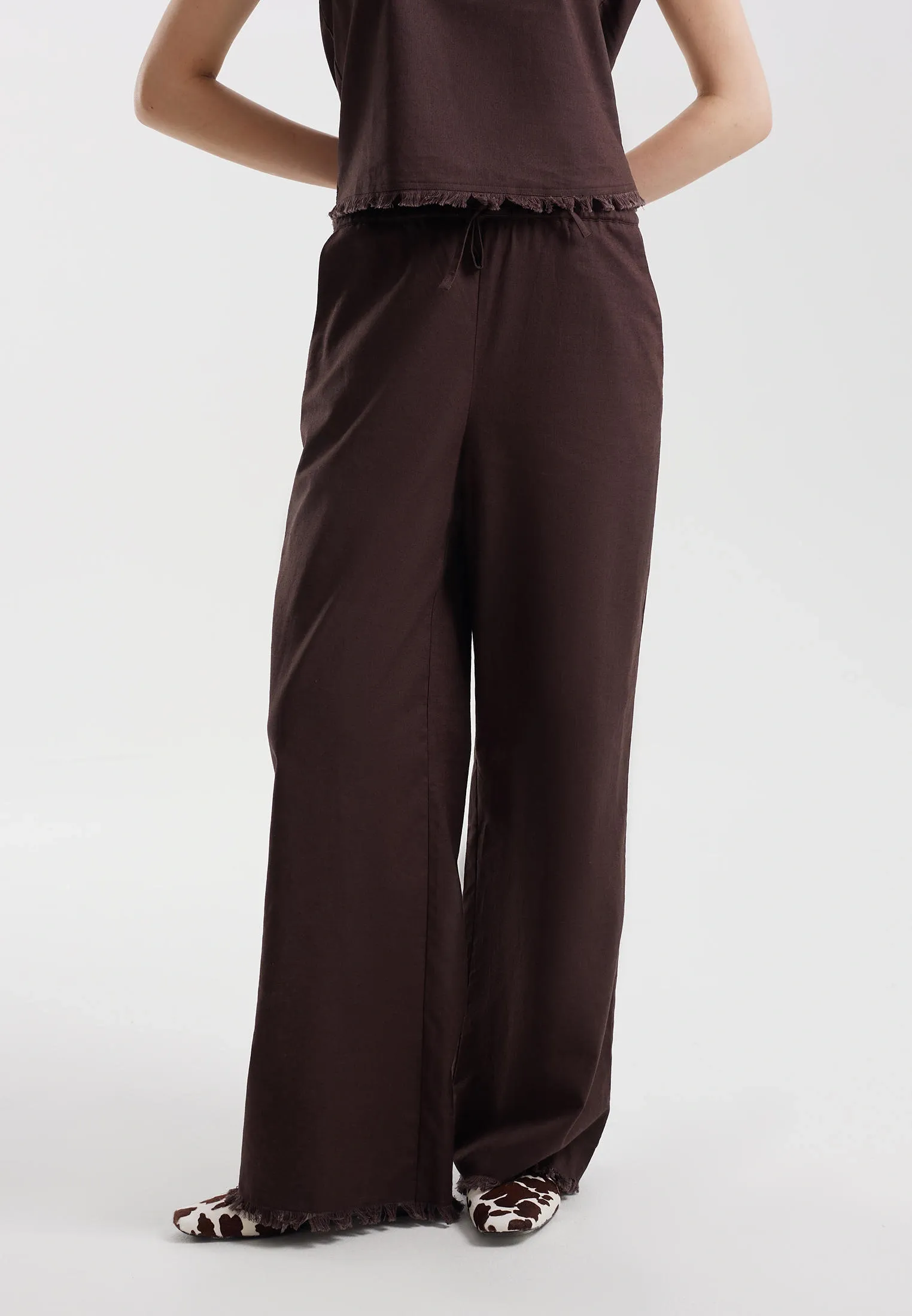 Брюки из льна и хлопка