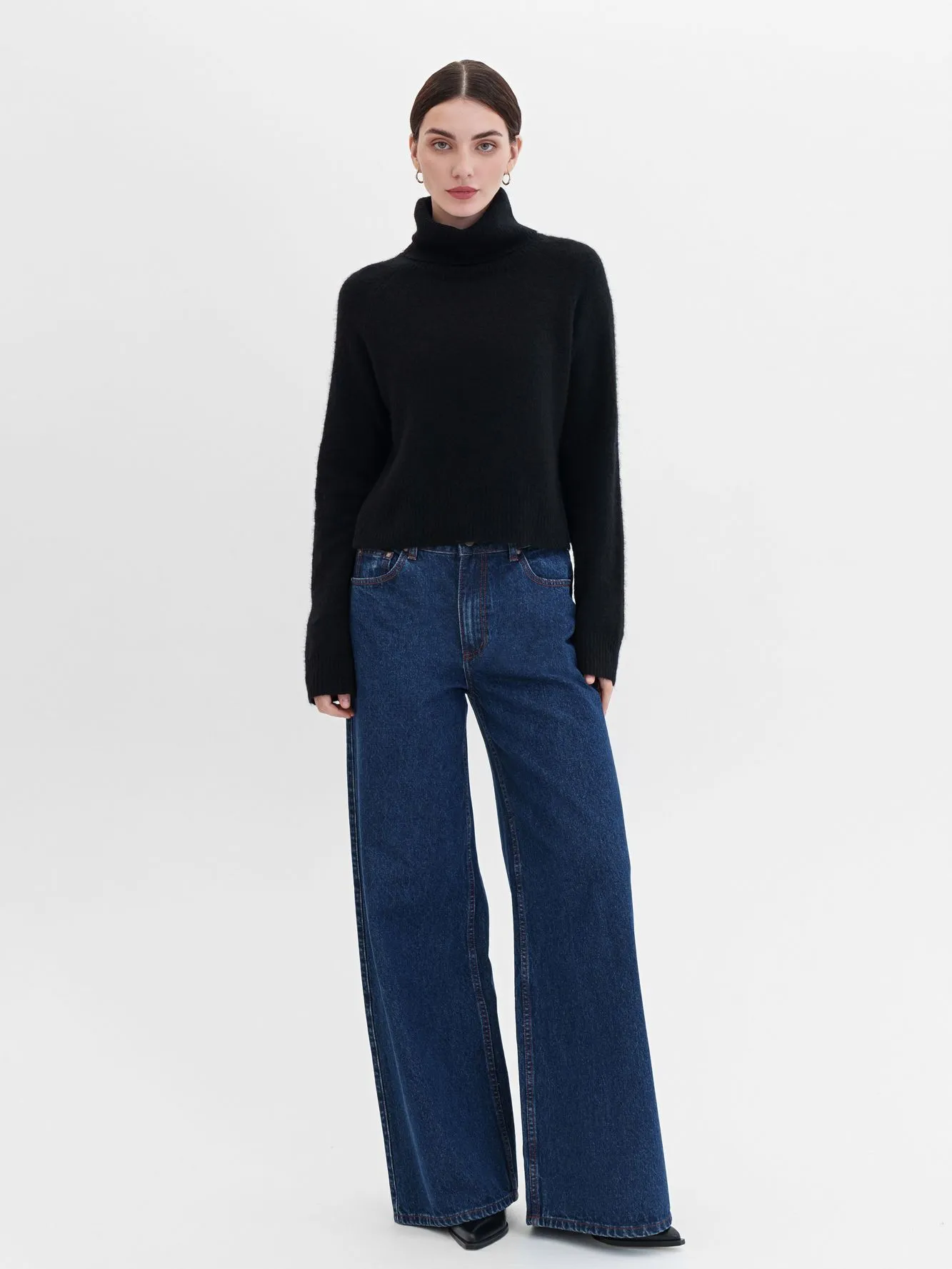 Укороченный джемпер с шерстью