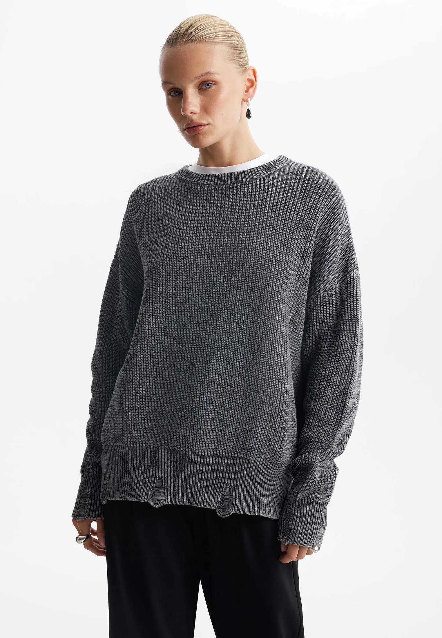 Джемпер из хлопка в стиле гранж