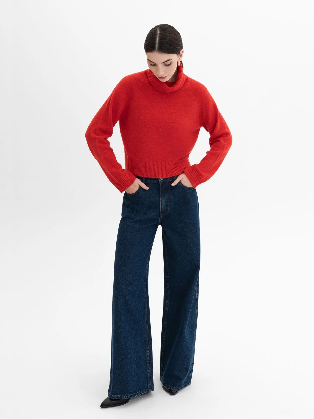 Укороченный джемпер с шерстью