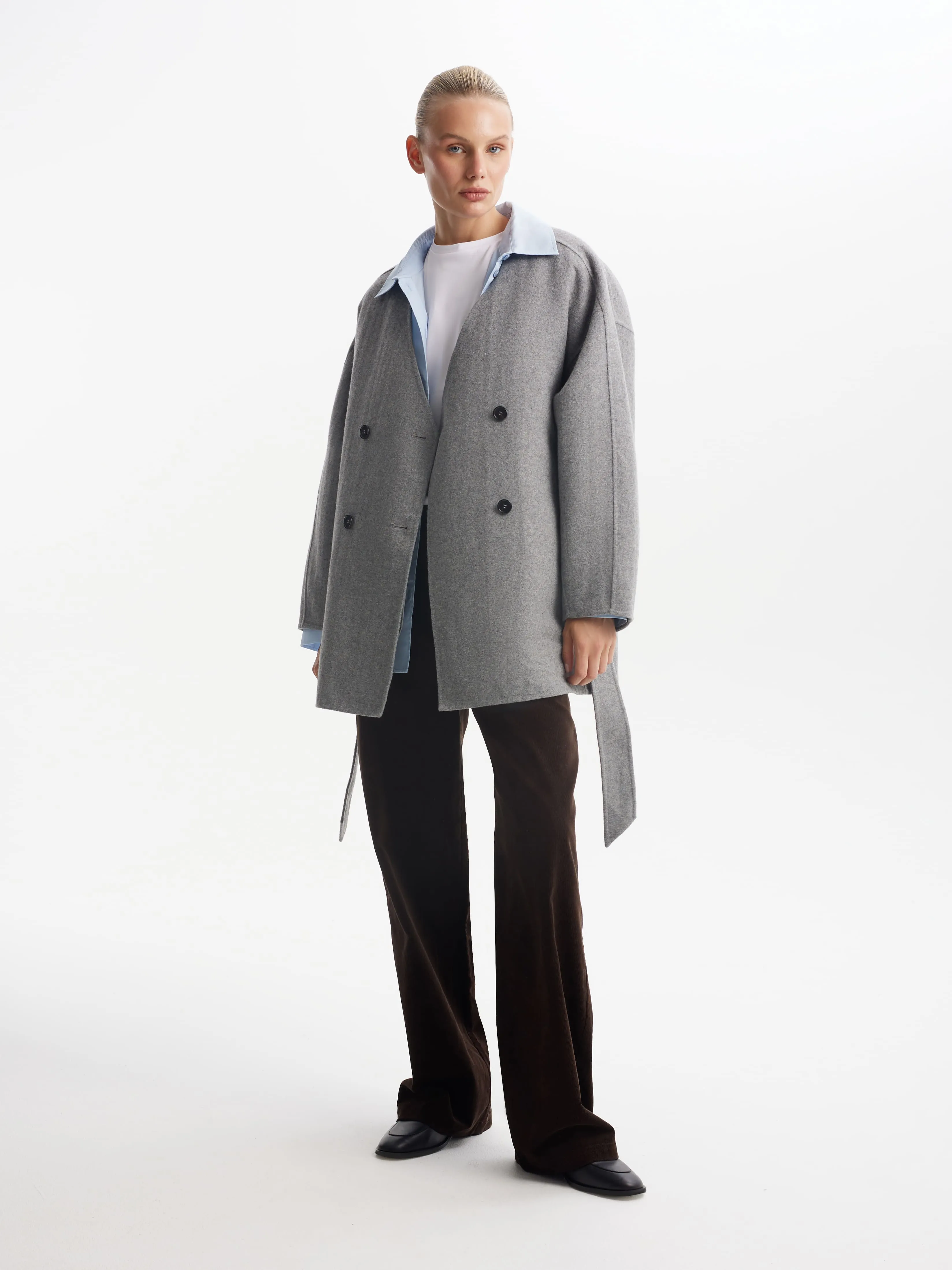 Утепленное двухслойное полупальто