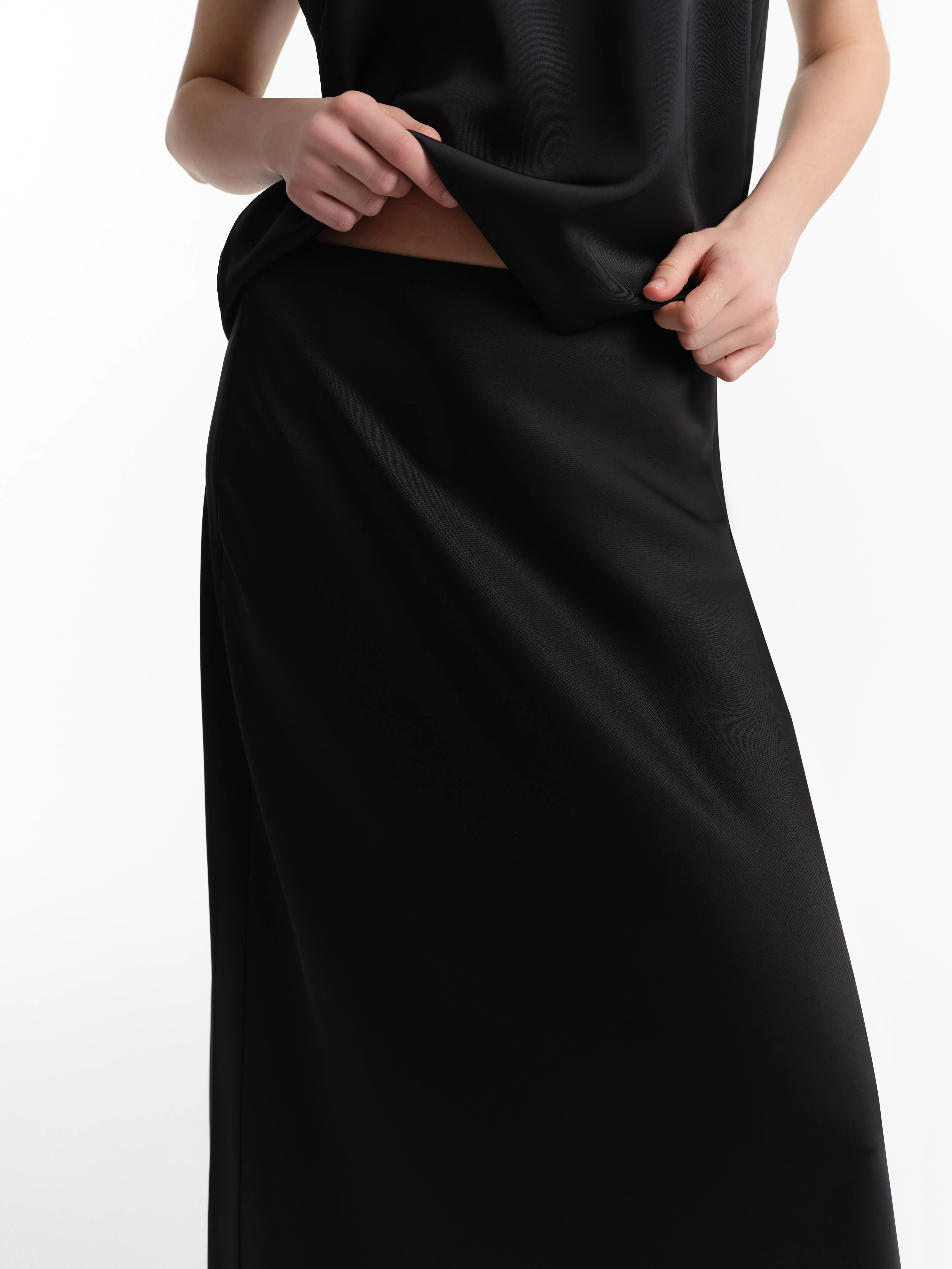 Юбка миди из переработанного полиэстера