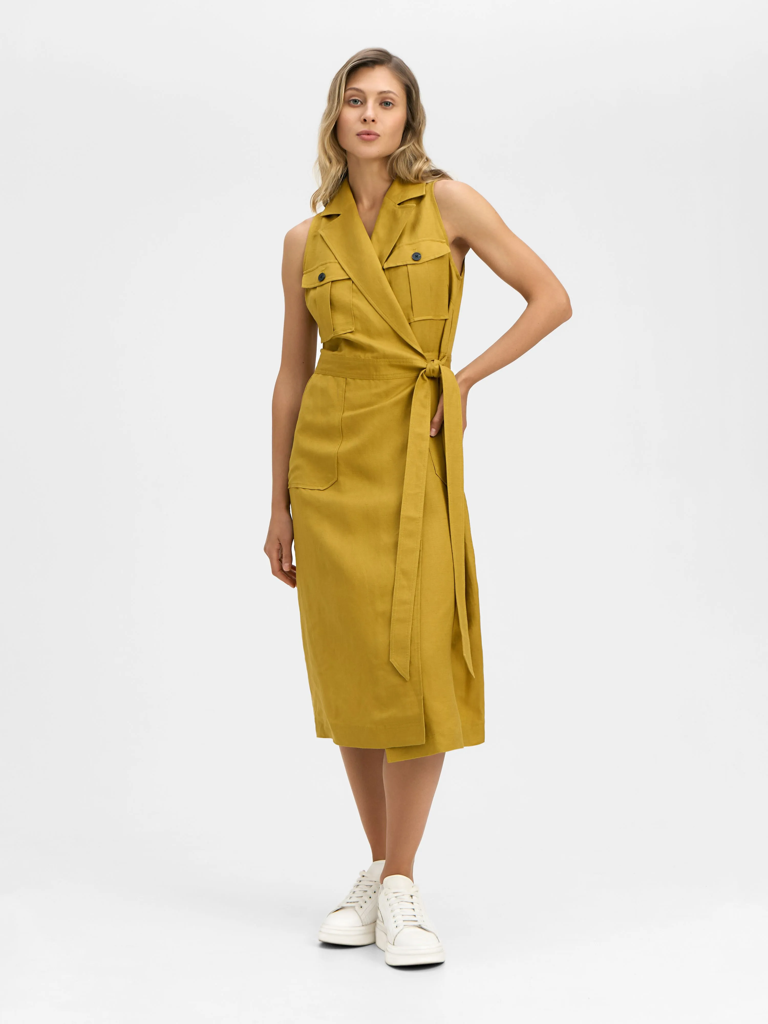 Льняное платье на запах