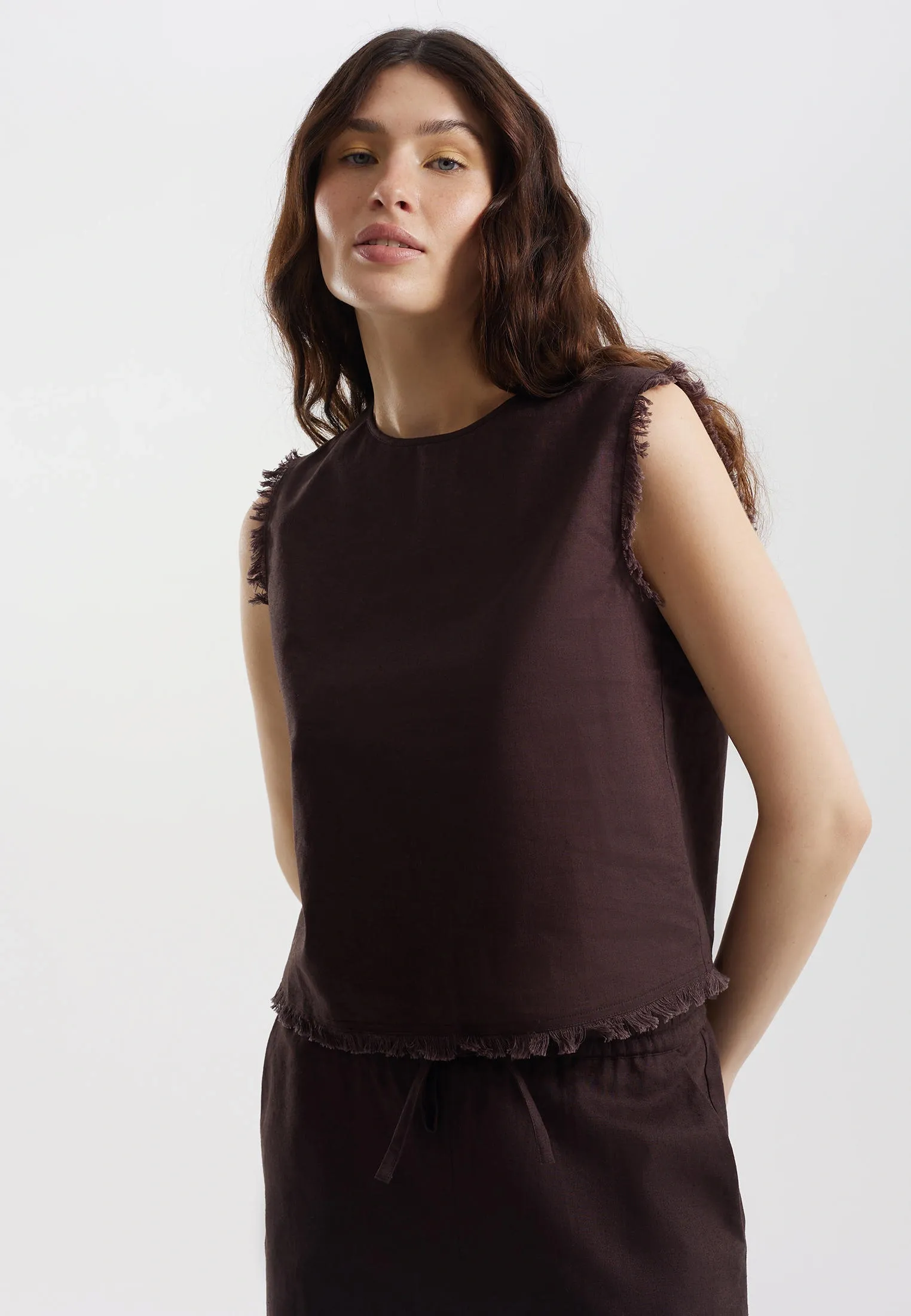 Топ из льна и хлопка