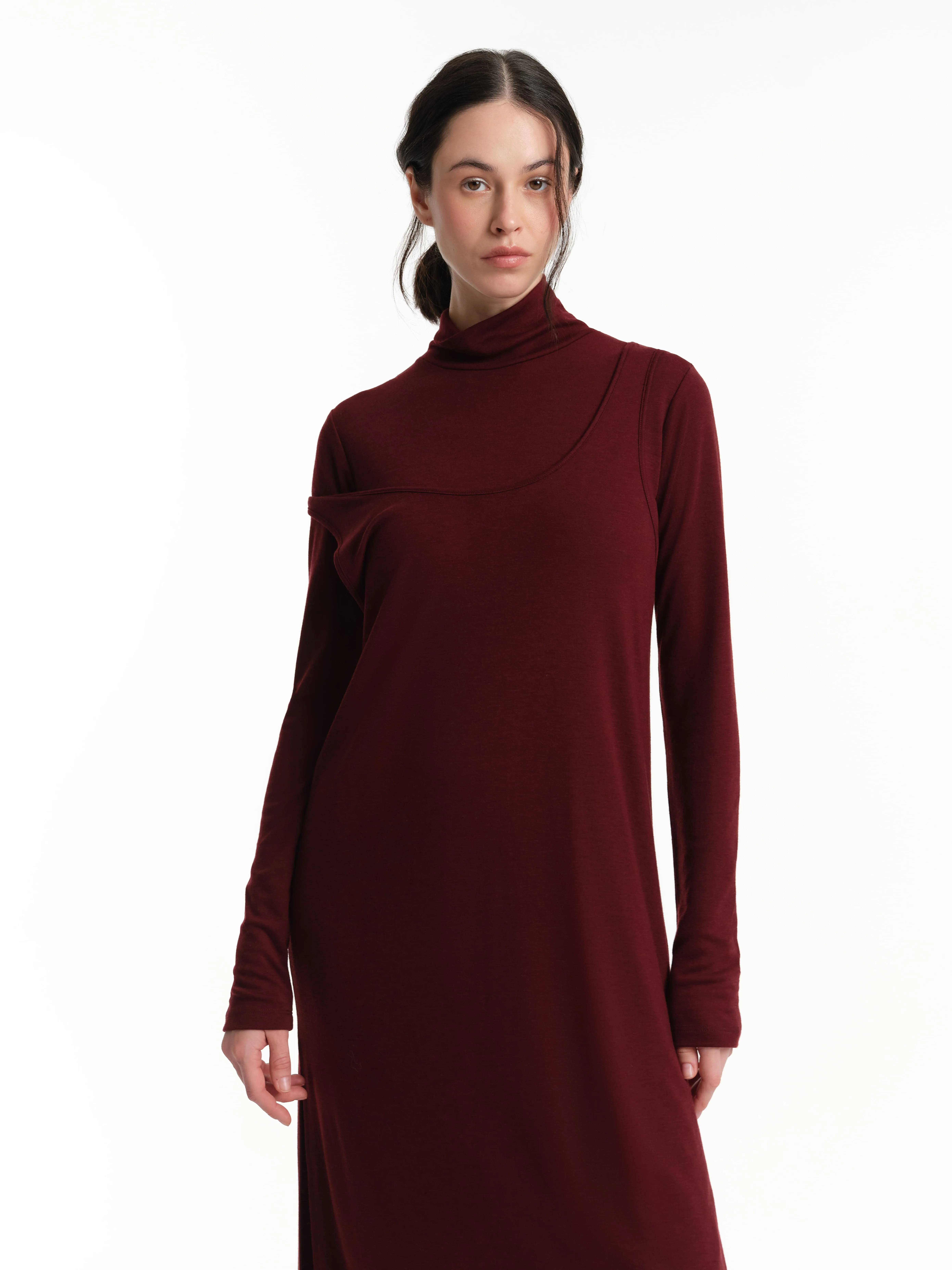 Двухслойное платье миди