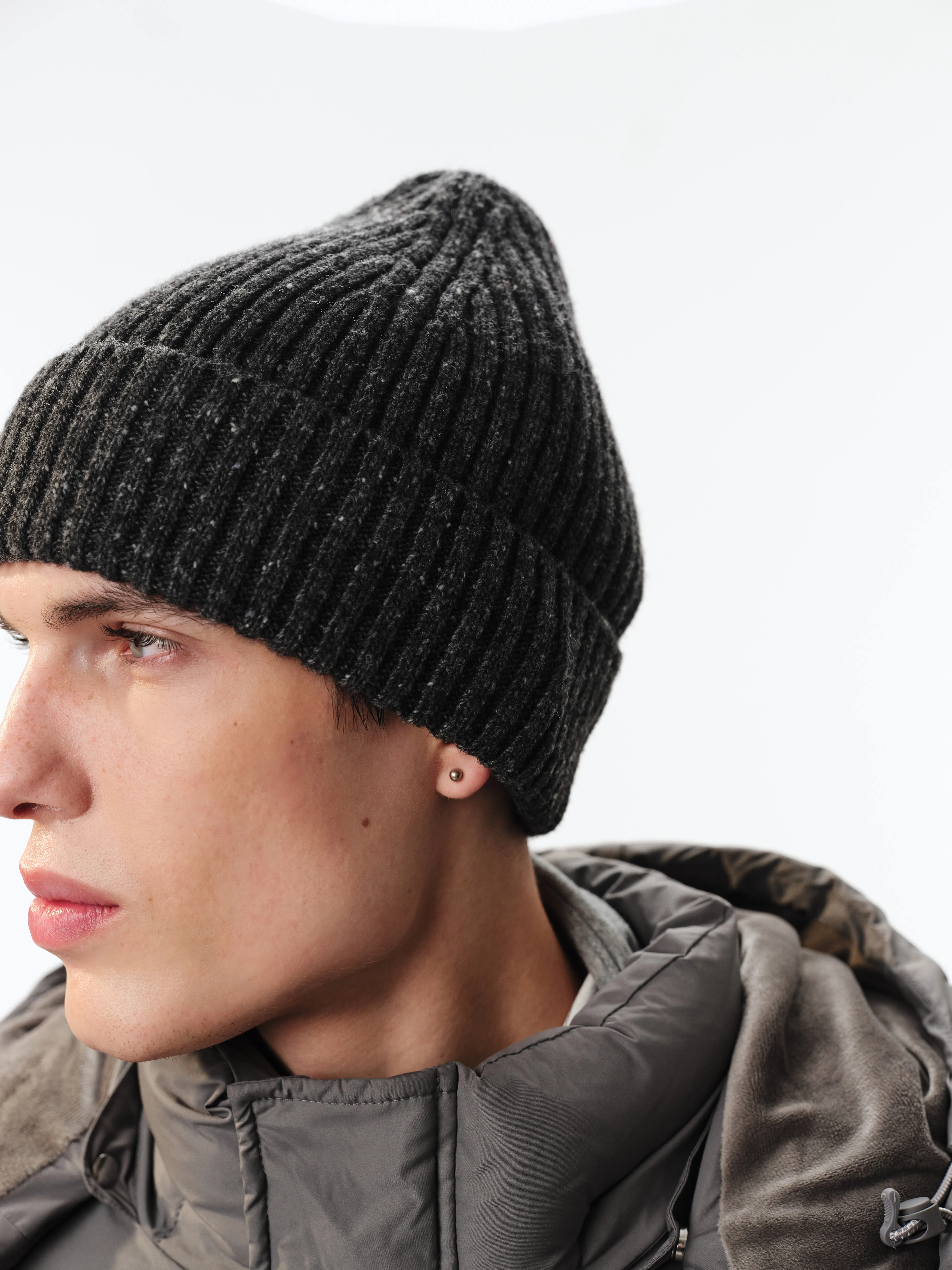 Шапка с шерстью и эффектом меланж