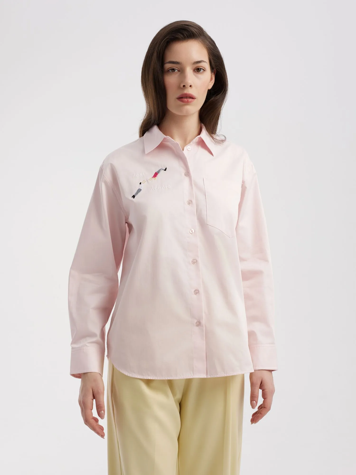 Сатиновая рубашка с вышивкой UT x Саша Браулов