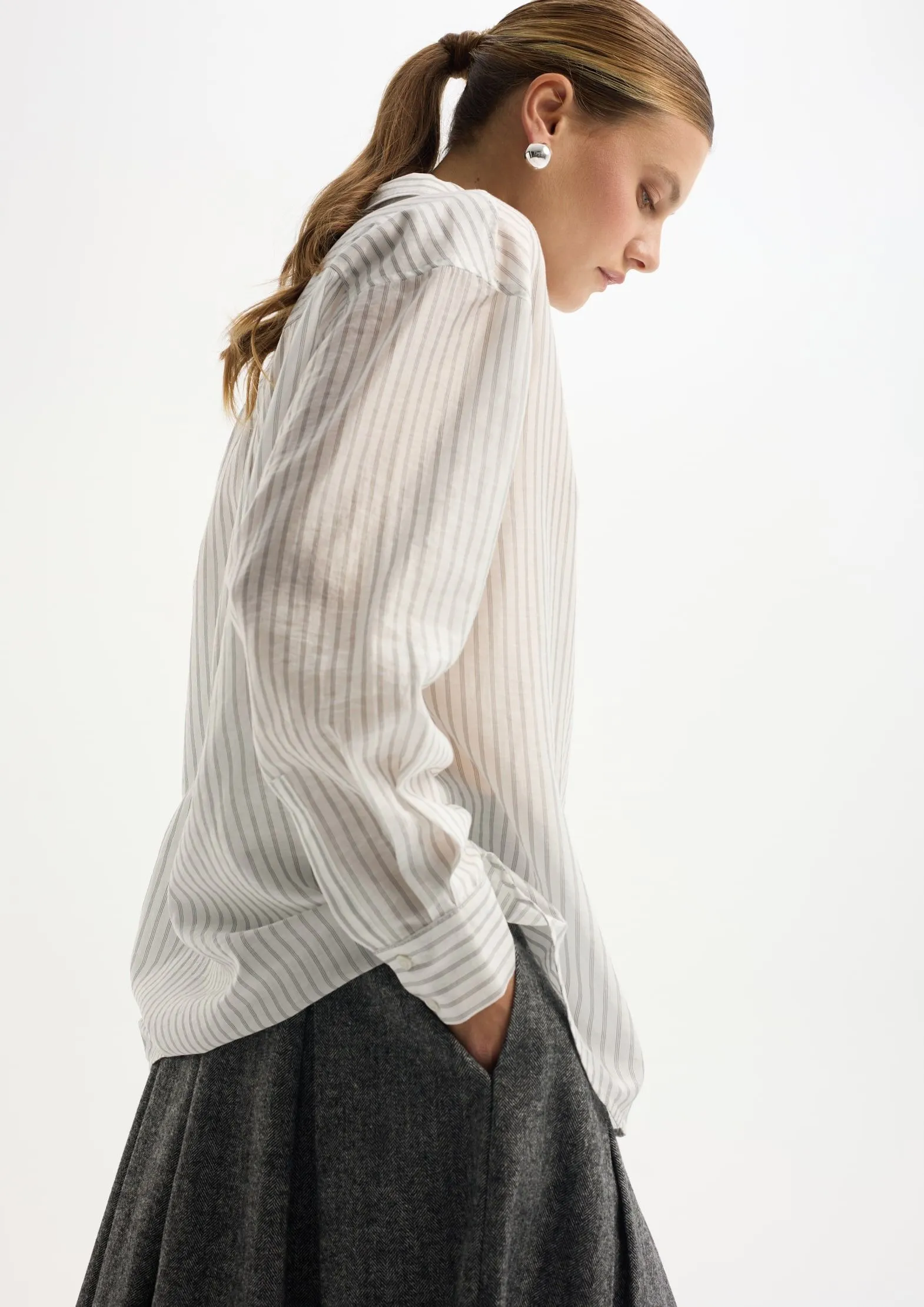 Рубашка в полоску с лиоцеллом