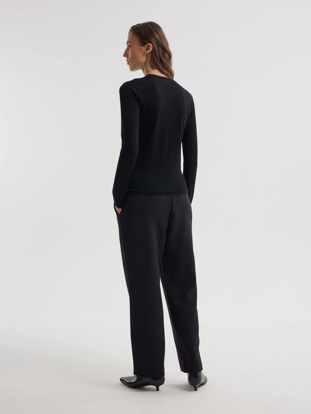 Вязаный лонгслив с шерстью и шелком