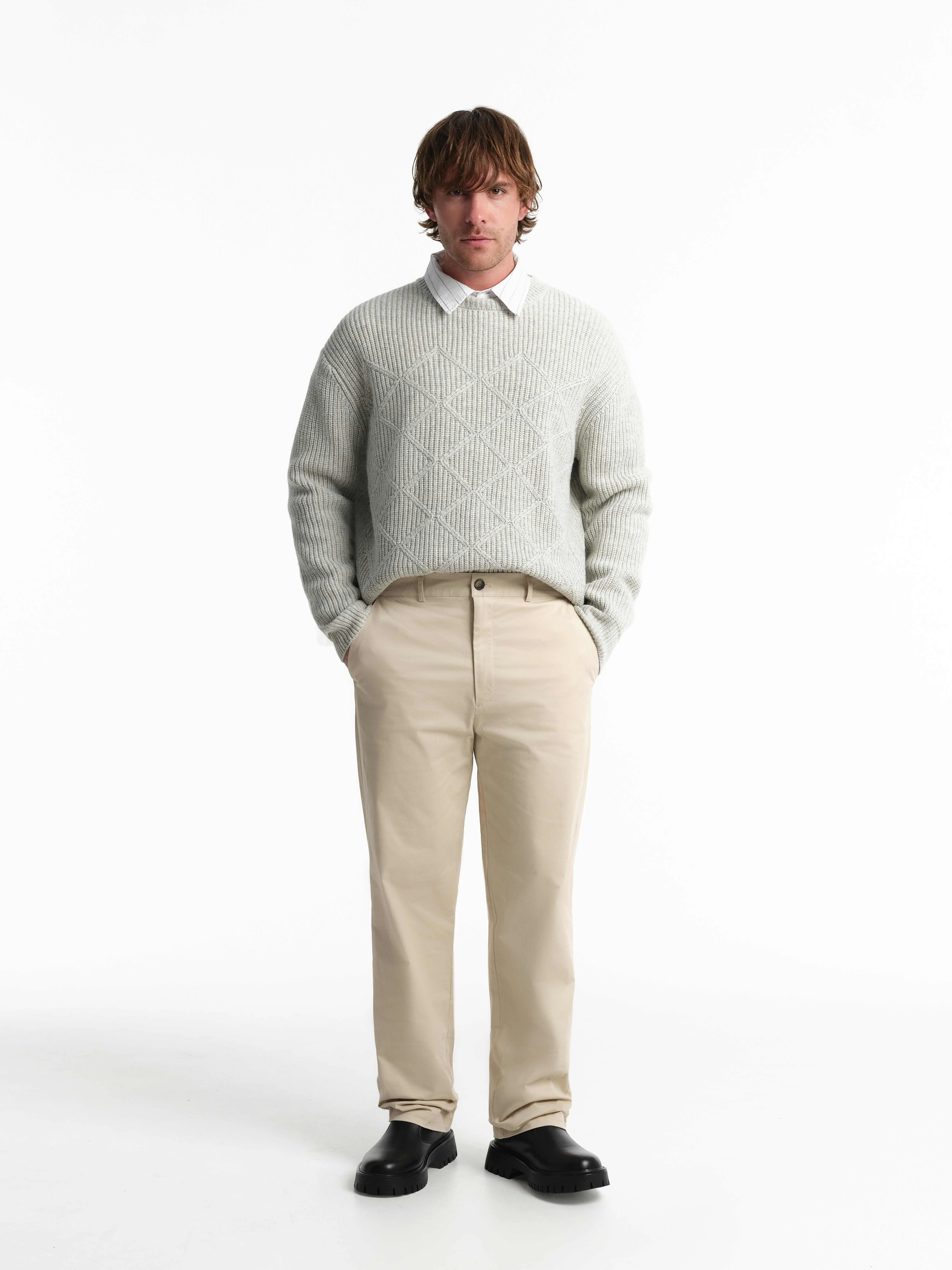 Джемпер с шерстью с фактурным узором